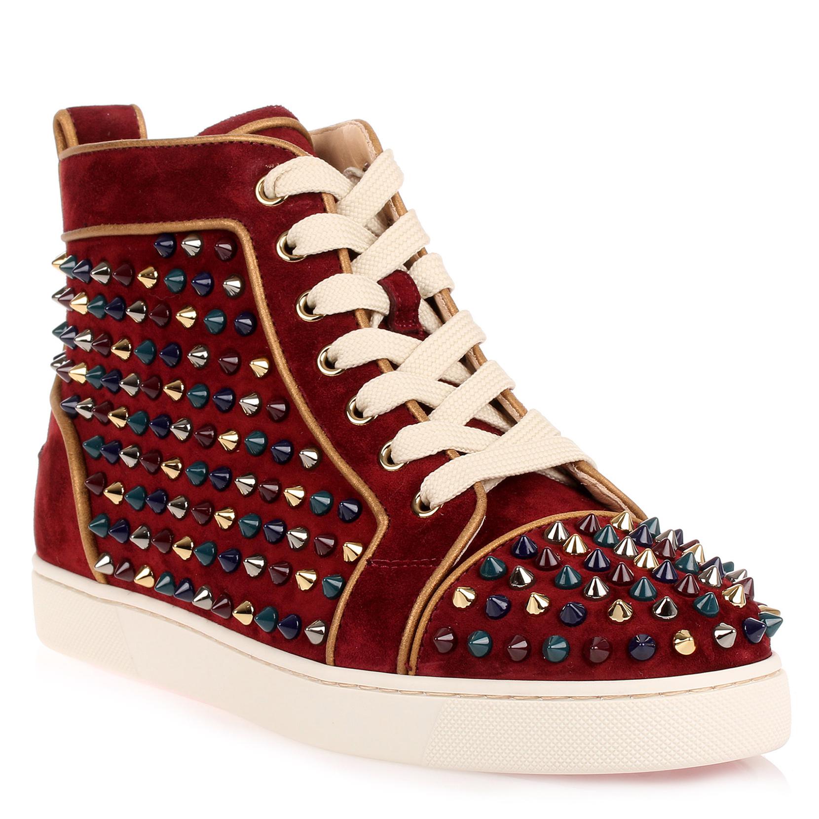 Christian Louboutin Suede Louis Woman High-top Sneaker Us in Red - Lyst