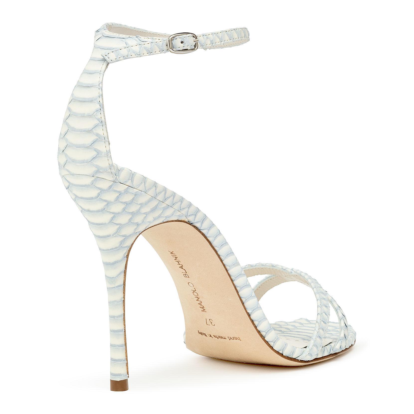 manolo blahnik paloma snakeskin sandals