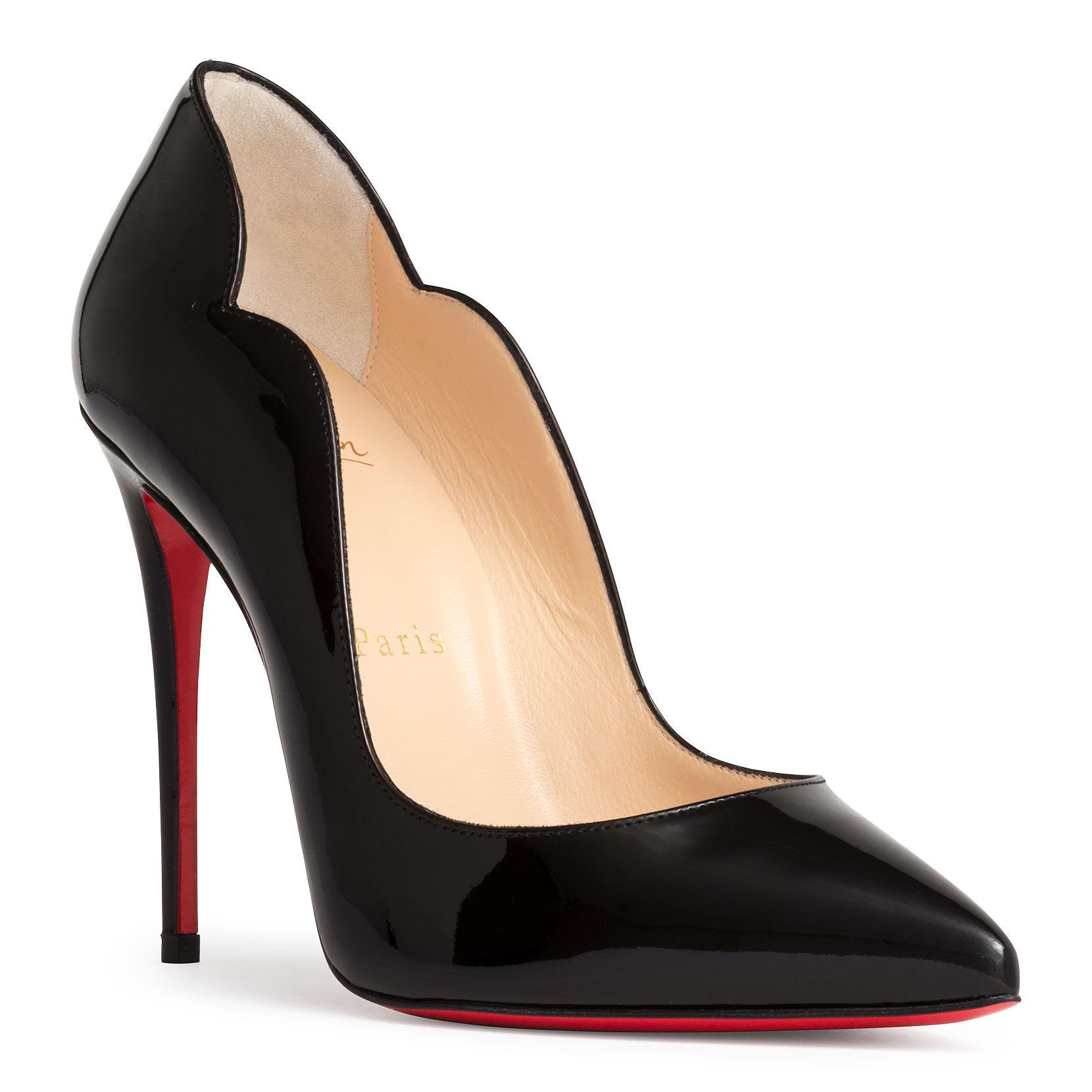 Christian Louboutin Leather Hot Chick 100 Patent Black Pumps - Lyst