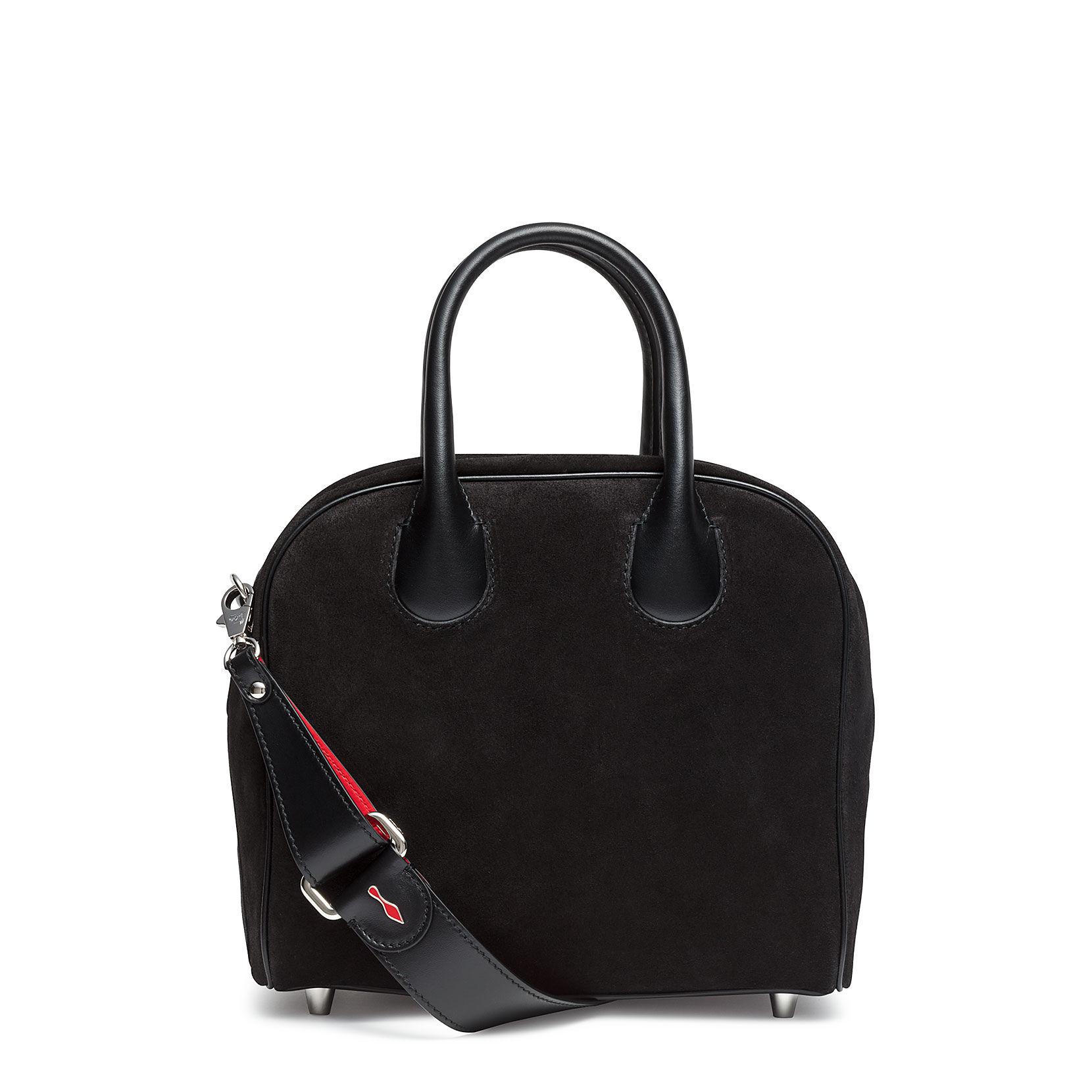 Christian Louboutin Marie Jane Small Black Suede Shoulder Bag - Lyst