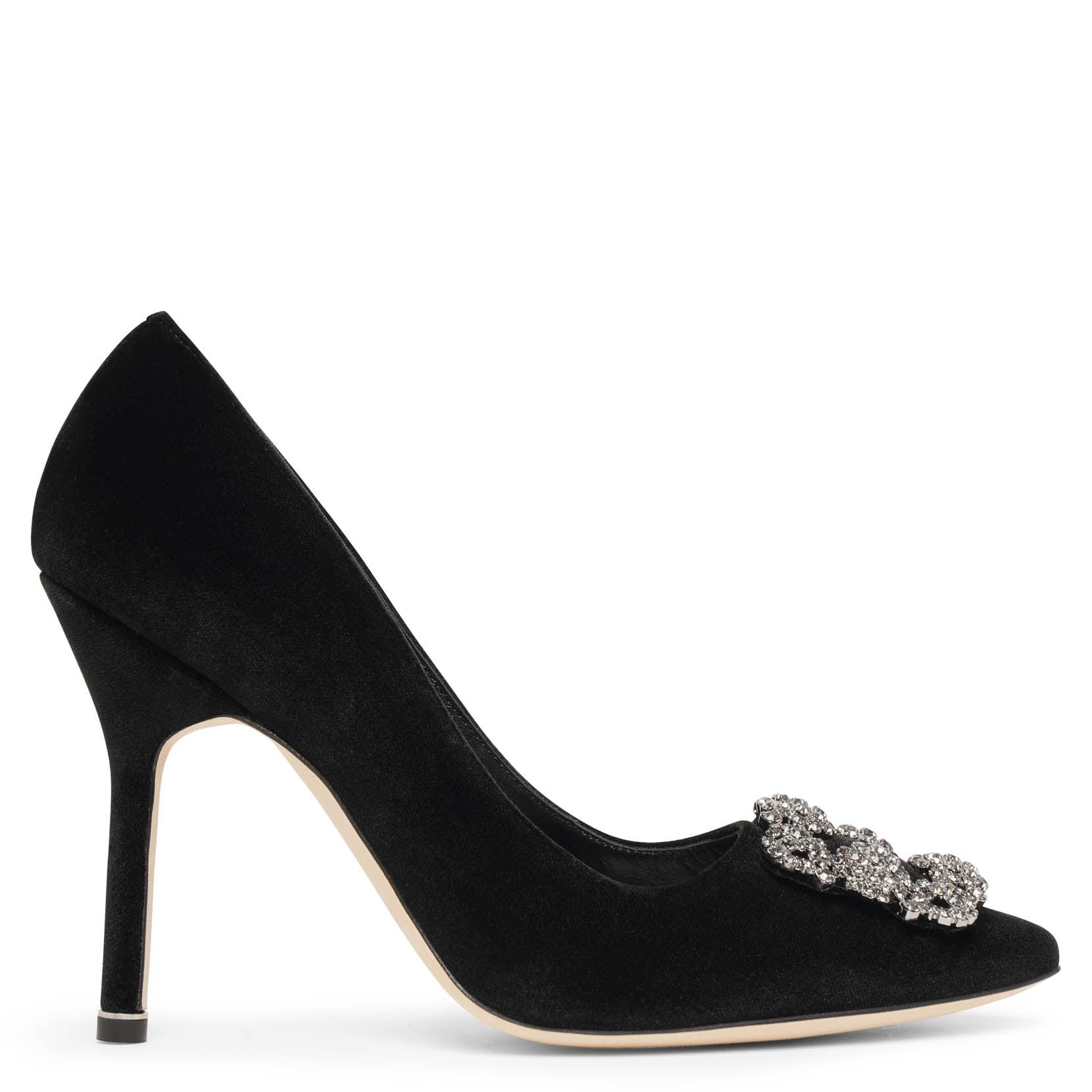 Manolo Blahnik Hangisi 105 Black Velvet Pumps Lyst
