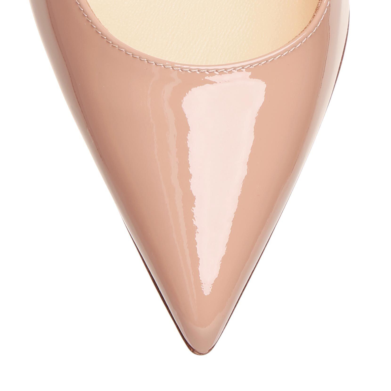 Christian Louboutin Leather Kate 85 Patent Nude Pumps in Natural 