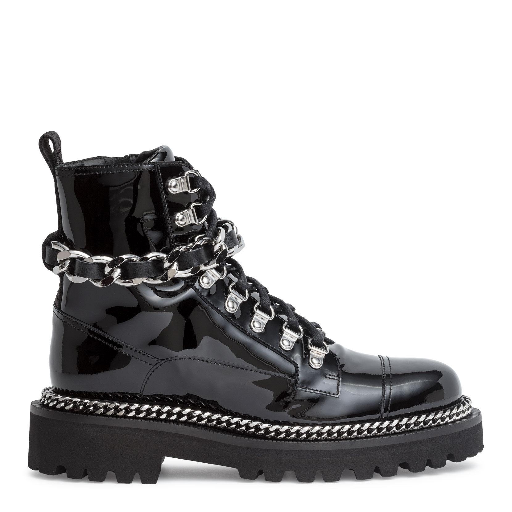 Balmain Army Black Patent Leather Boots - Lyst