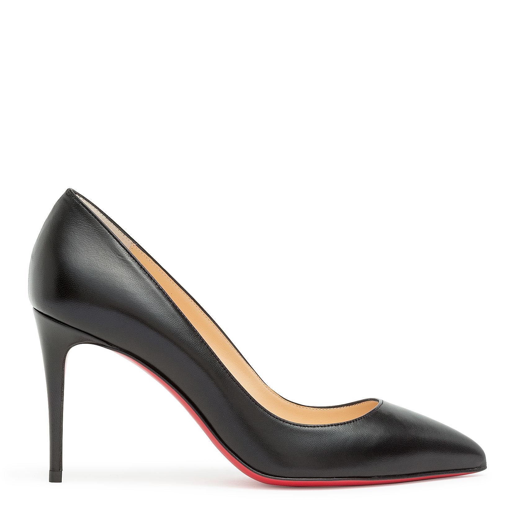 christian louboutin black leather pumps