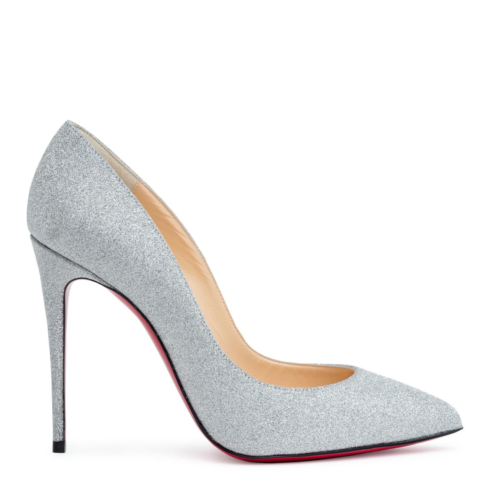 Christian Louboutin Pigalle Silver Glitter Pumps in Metallic