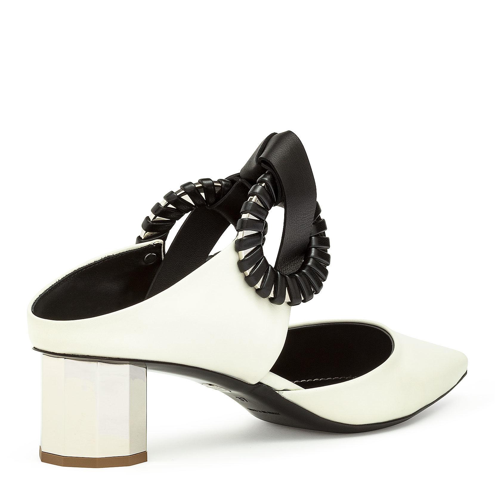 Proenza Schouler Grommet White Leather Mules - Lyst