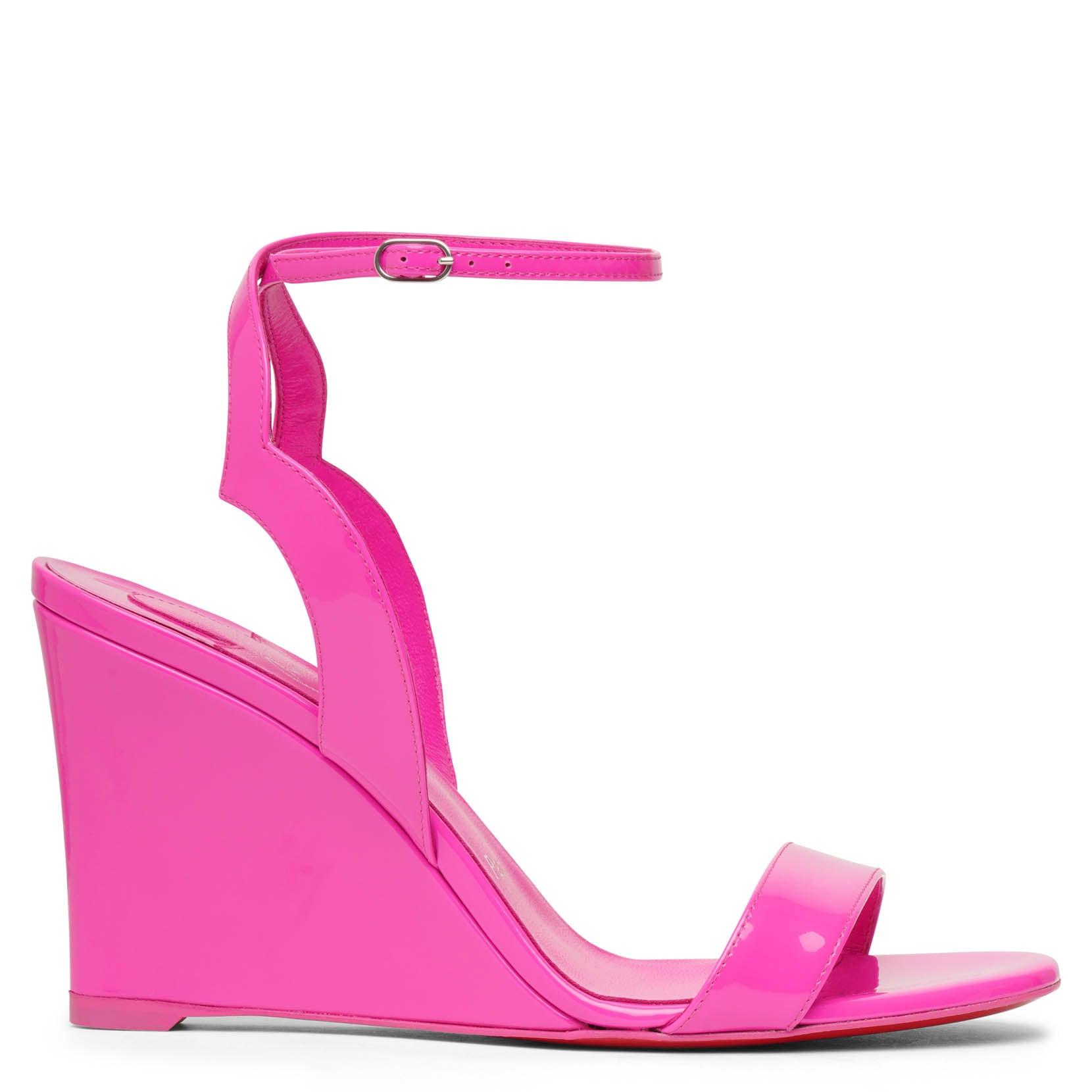 Christian Louboutin Zeppa Chick 85 Leather Heeled Sandals in Pink | Lyst UK