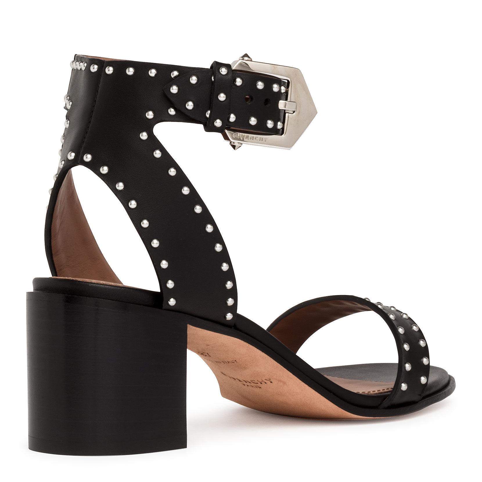 Givenchy  Black Leather Elegant Sandals 