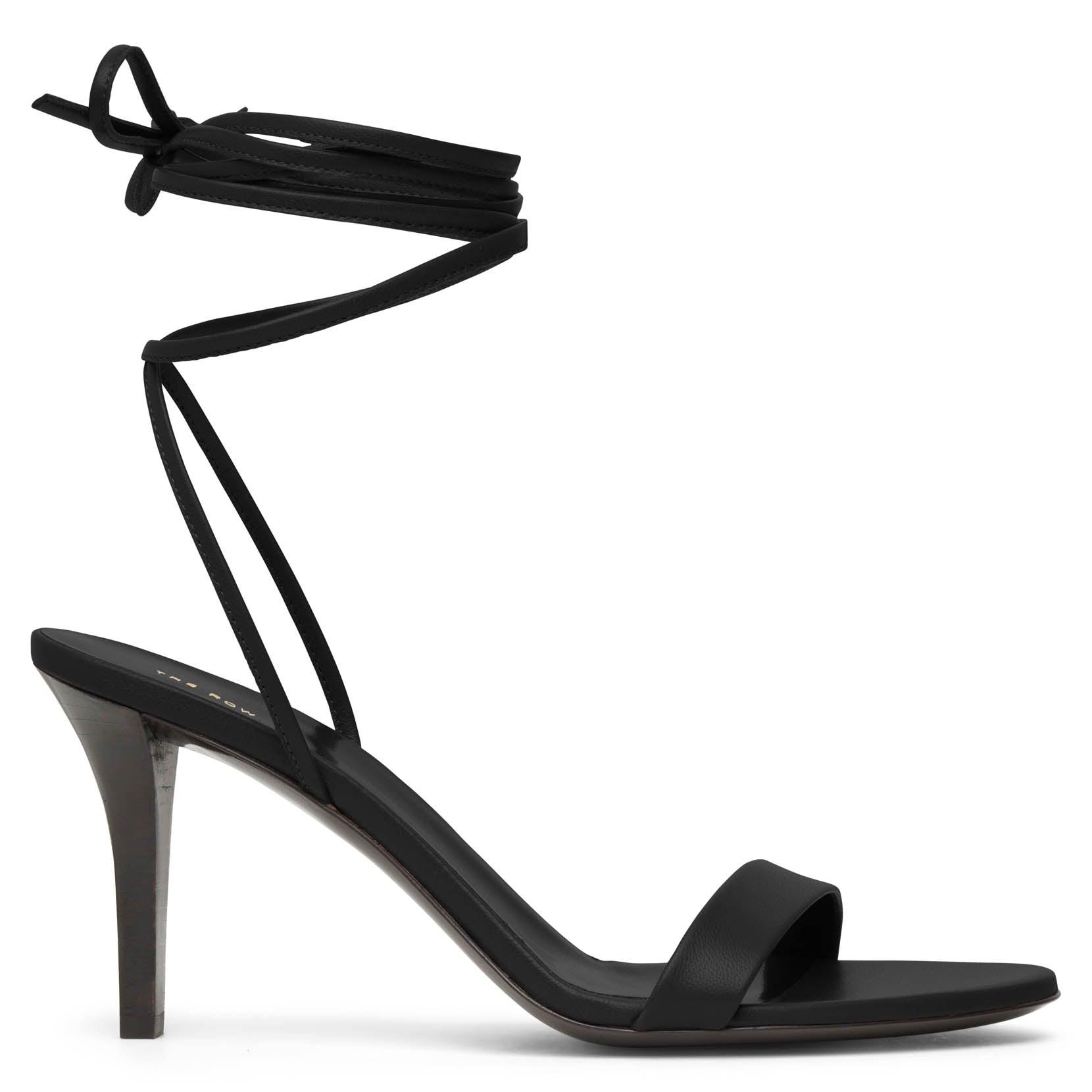 The Row Maud Leather Sandals in Black | Lyst