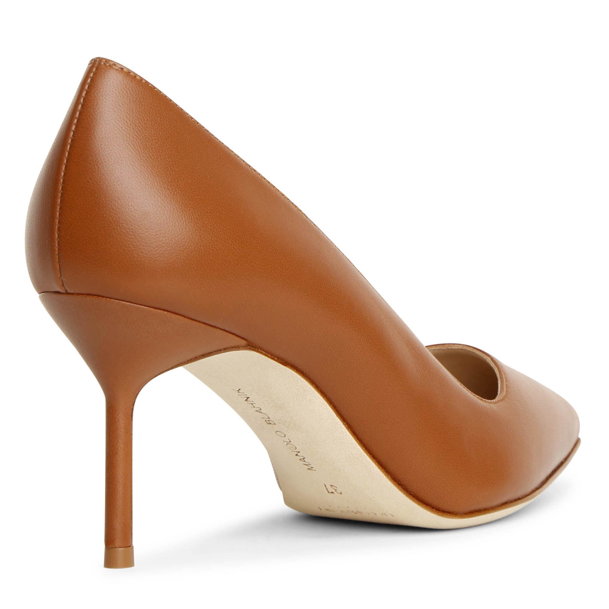 tan leather stilettos