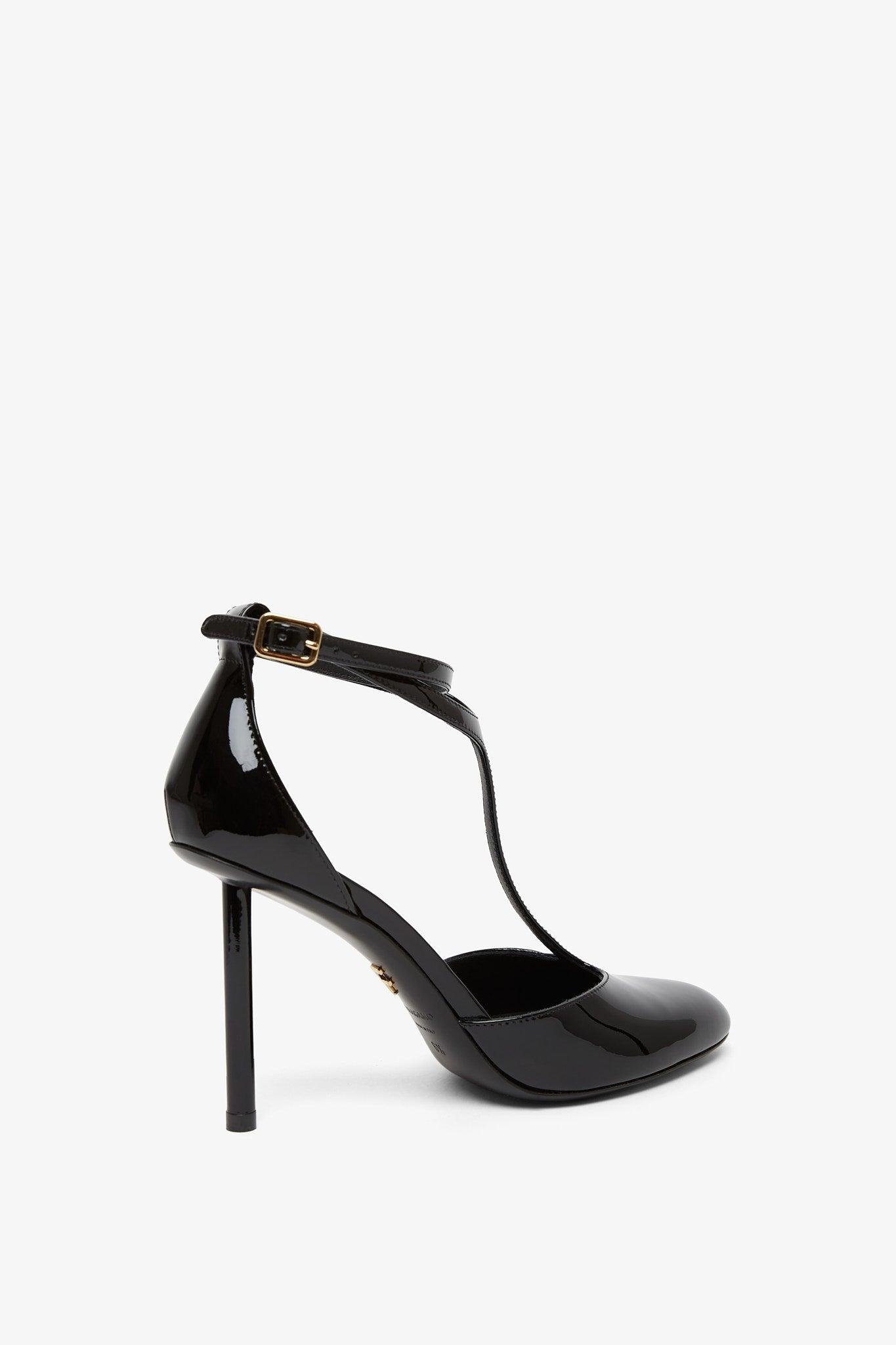 Ferragamo Lysandra 95 Black Patent Pumps | Lyst