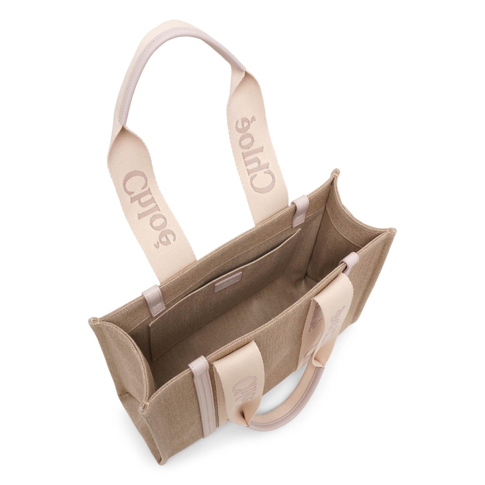 Chloé Woody Wild Grey Medium Tote Bag in Natural | Lyst