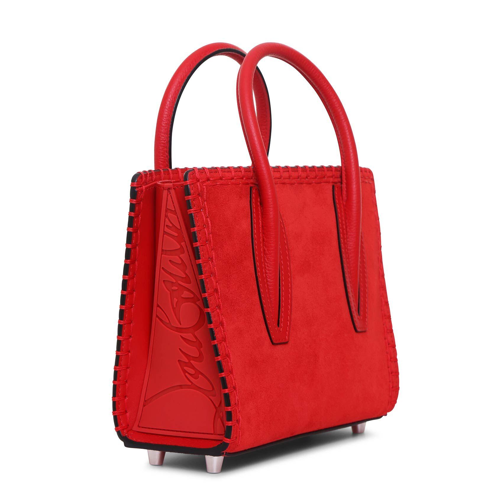 red suede tote bag