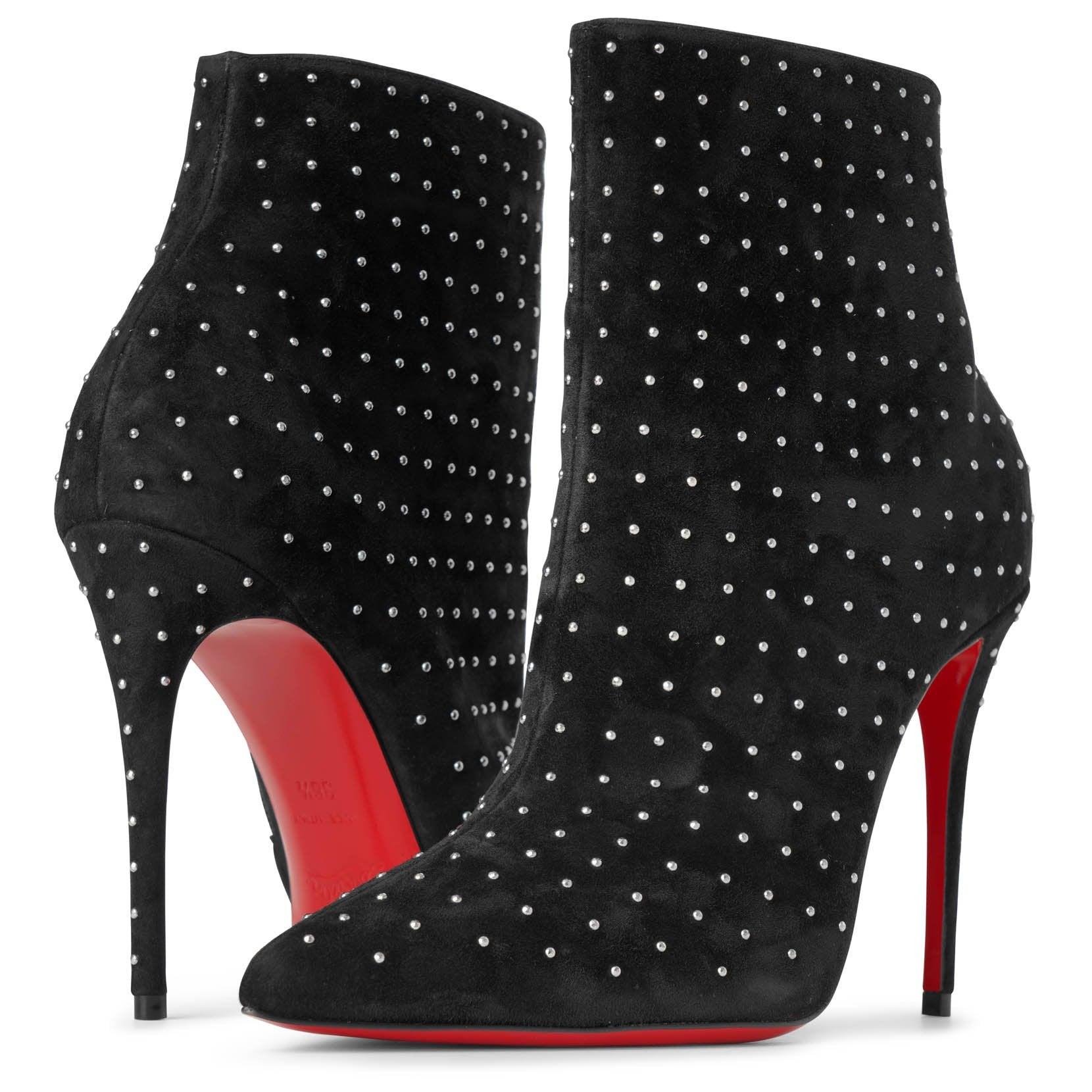 Christian Louboutin So Kate Booty 100 Plume Suede in Black | Lyst