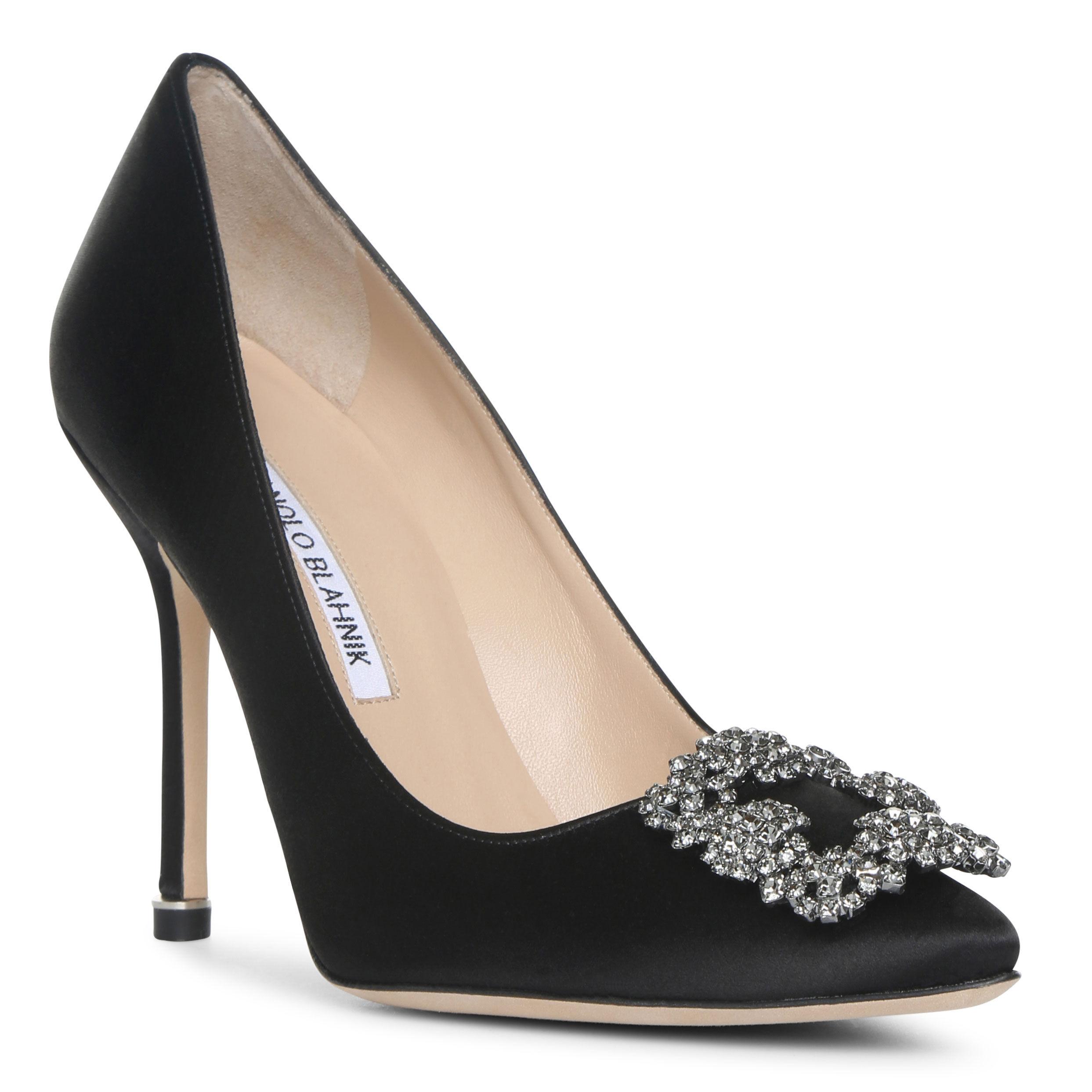 Manolo Blahnik Hangisi 105 Black Satin Pump - Lyst