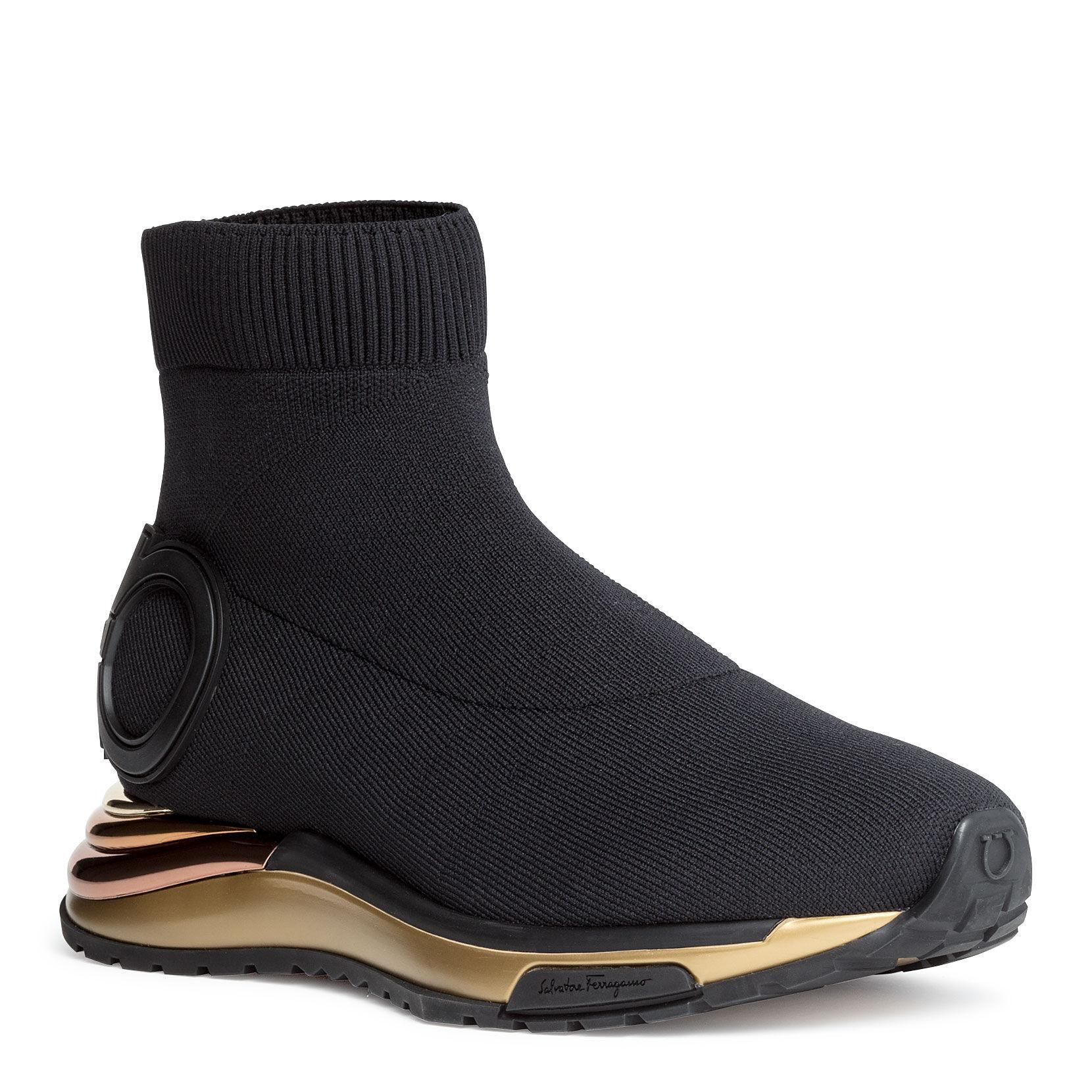 Ferragamo Leather Gancini Sneaker in Black - Save 54% - Lyst