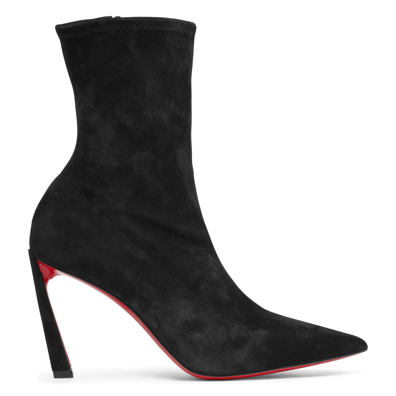 Christian Louboutin Condora 85 Stretch Suede Booty in Black | Lyst