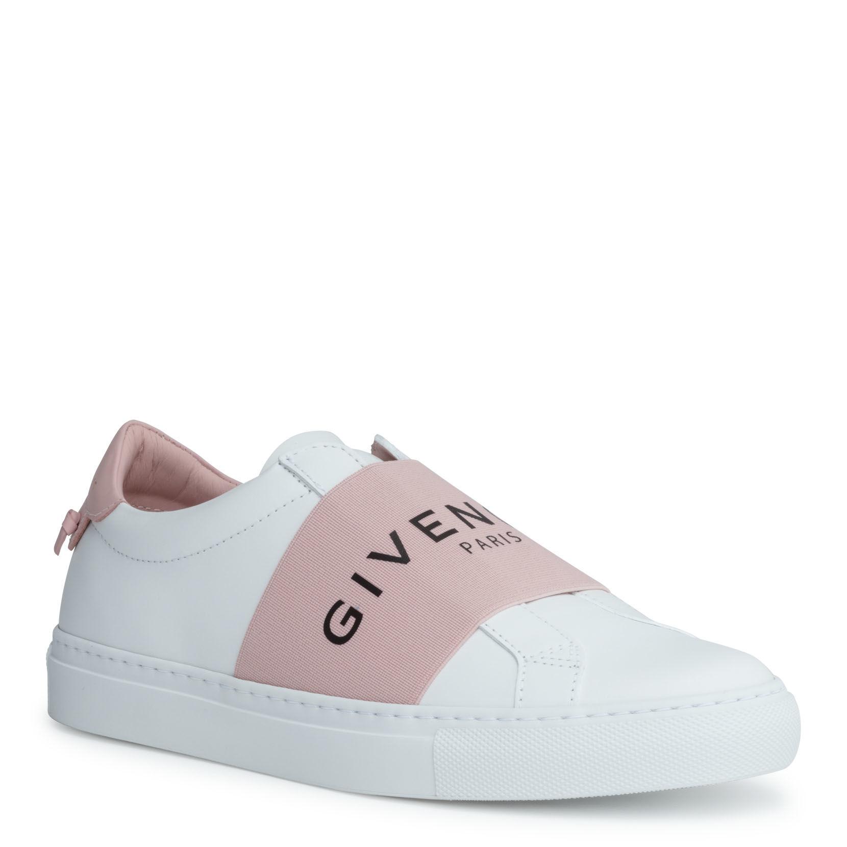 Givenchy Leather Urban Street White And Pink Logo Sneakers - Lyst