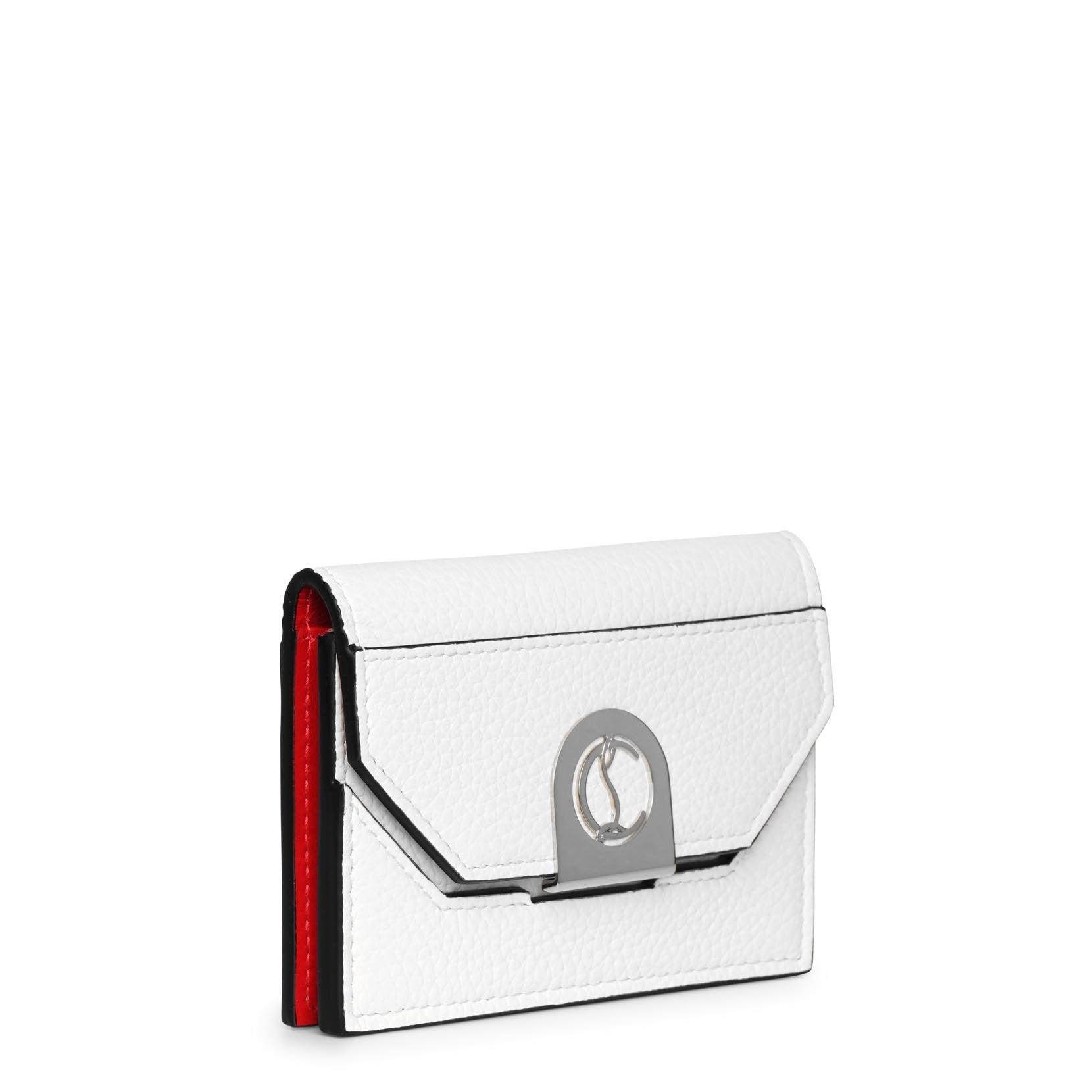 Christian Louboutin Leather Elisa Chain Cardholder White And 