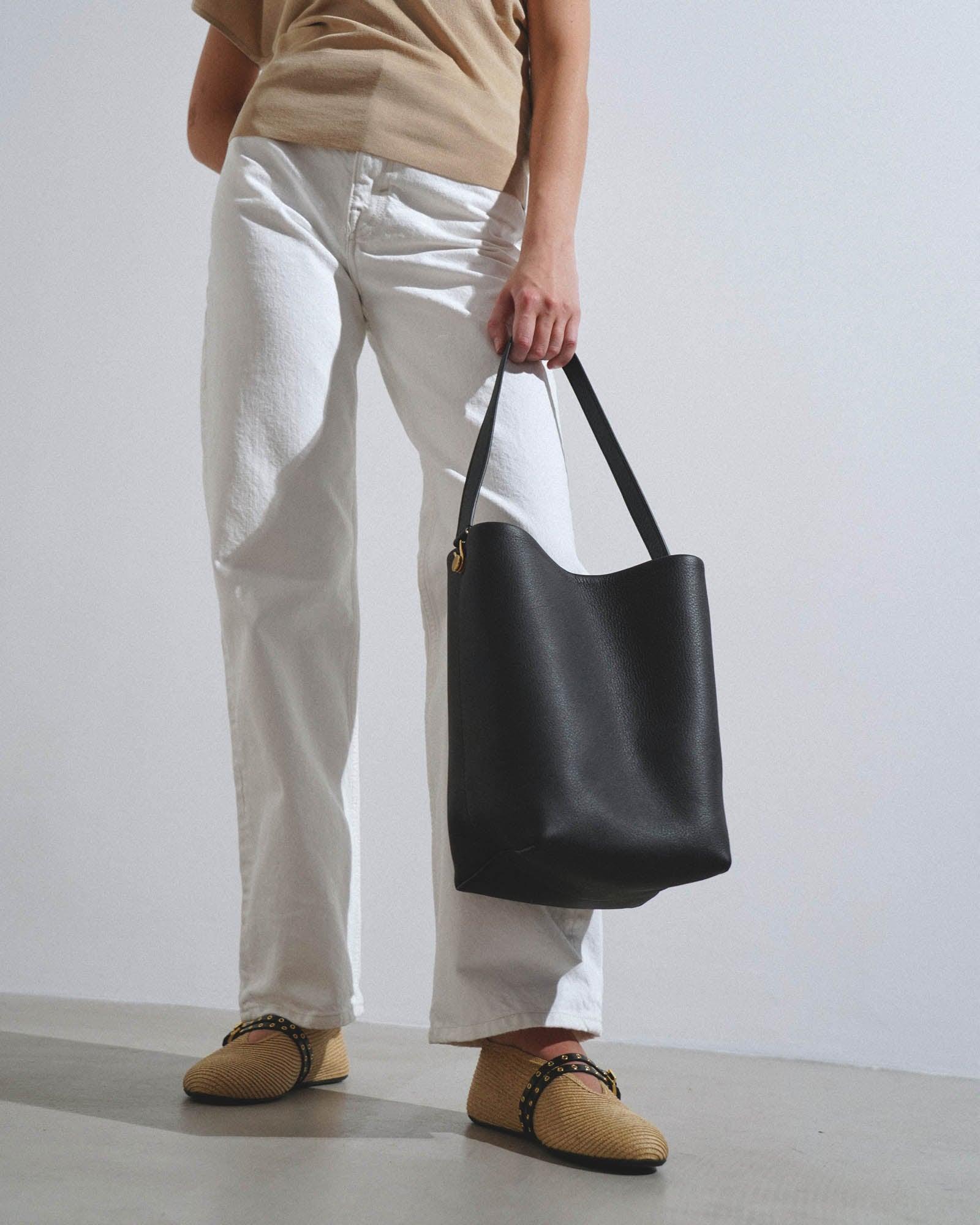 The Row Medium Ns Hook Tote Bag in Black | Lyst