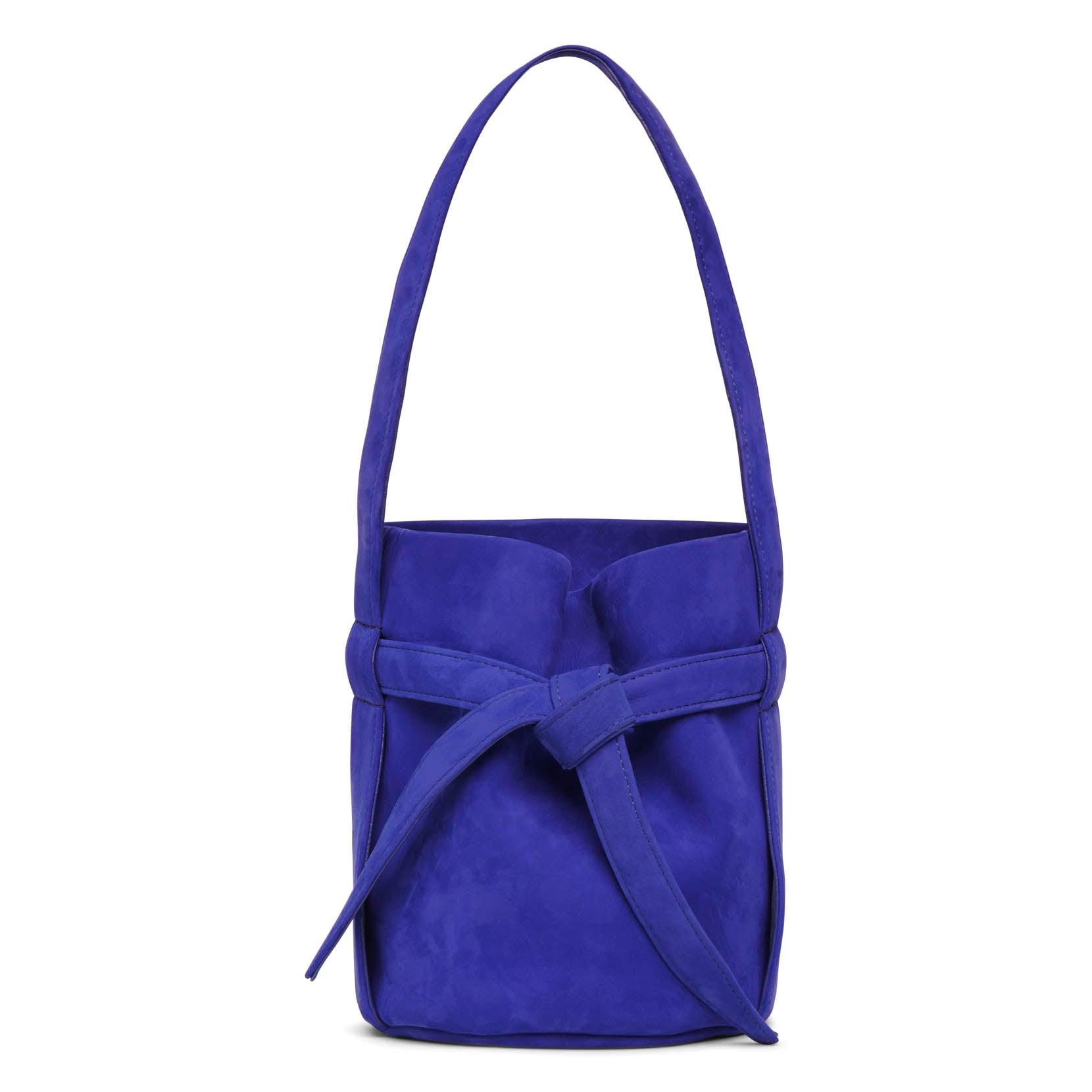 The Row Mini Leo Blue Nubuck Bag in Purple | Lyst
