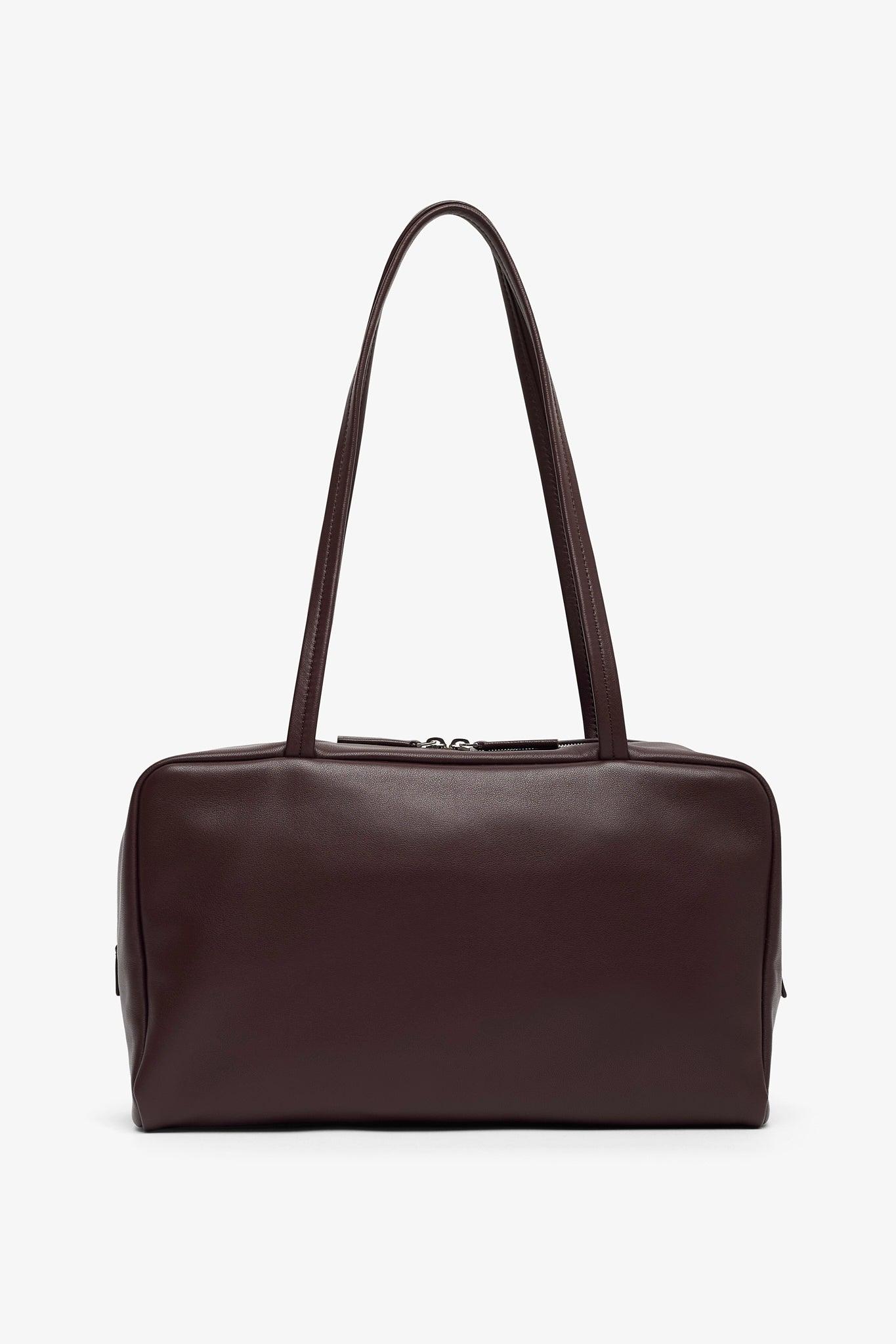 The Row Astra Burgundy Leather Bowling Bag in Purple | Lyst UK