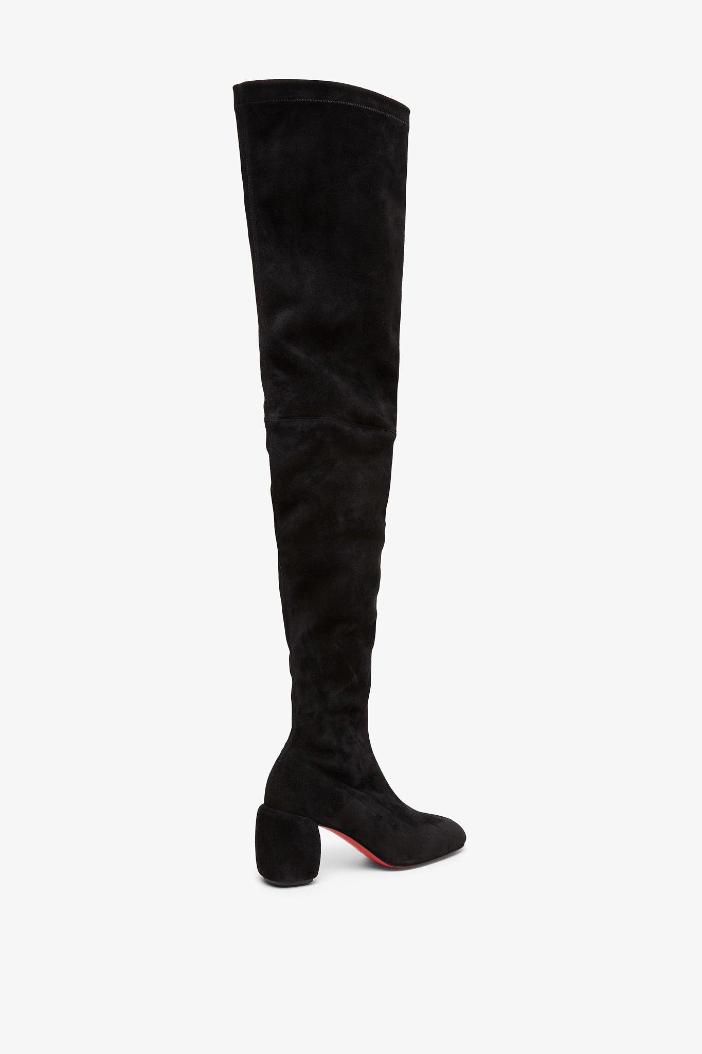 Christian Louboutin Minny 70 Black Suede Over Knee Boots Lyst