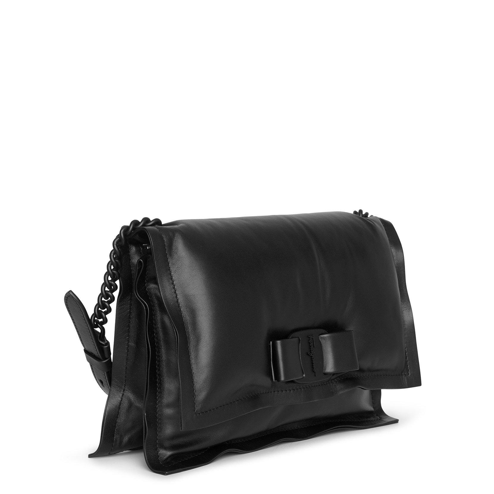 Ferragamo Leather Viva Bow Bag Black - Lyst