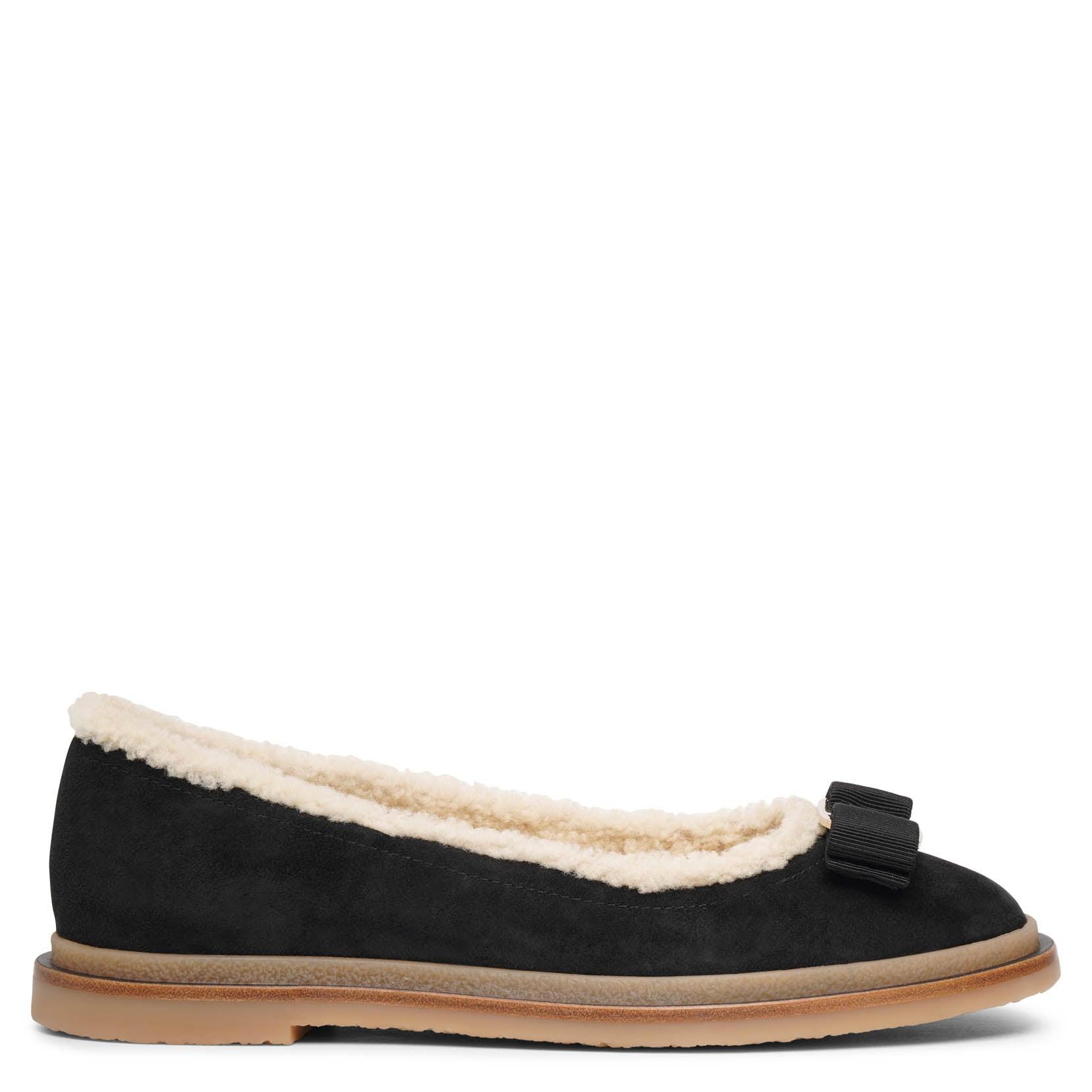 Ferragamo Varina Winter Black Ballet Flats Lyst