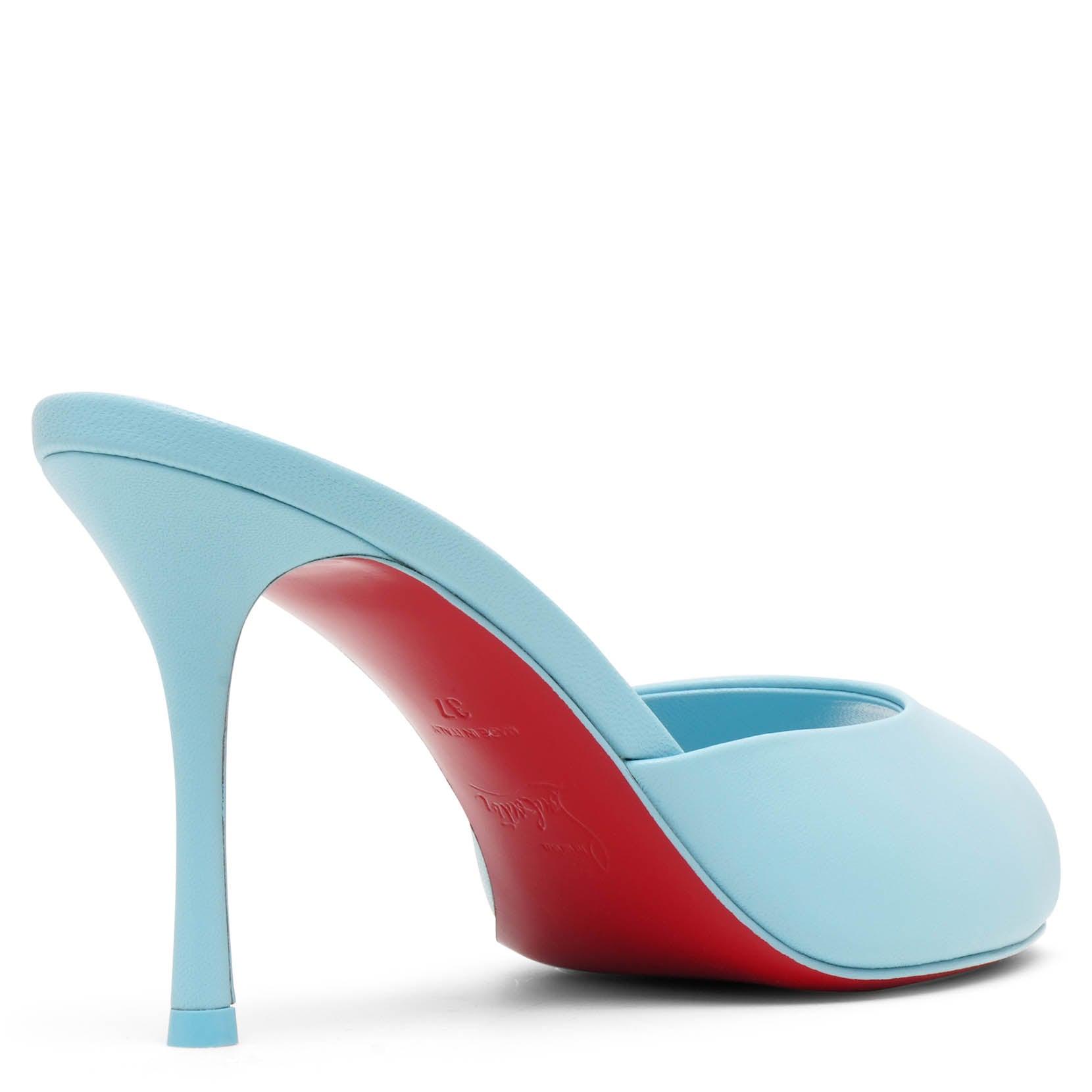 Christian Louboutin Me Dolly 85 Blue Leather Mules Lyst UK