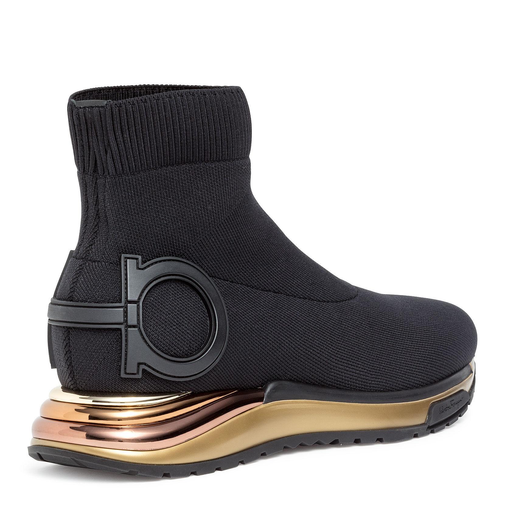 Ferragamo Leather Gancini Sneaker in Black - Save 54% - Lyst