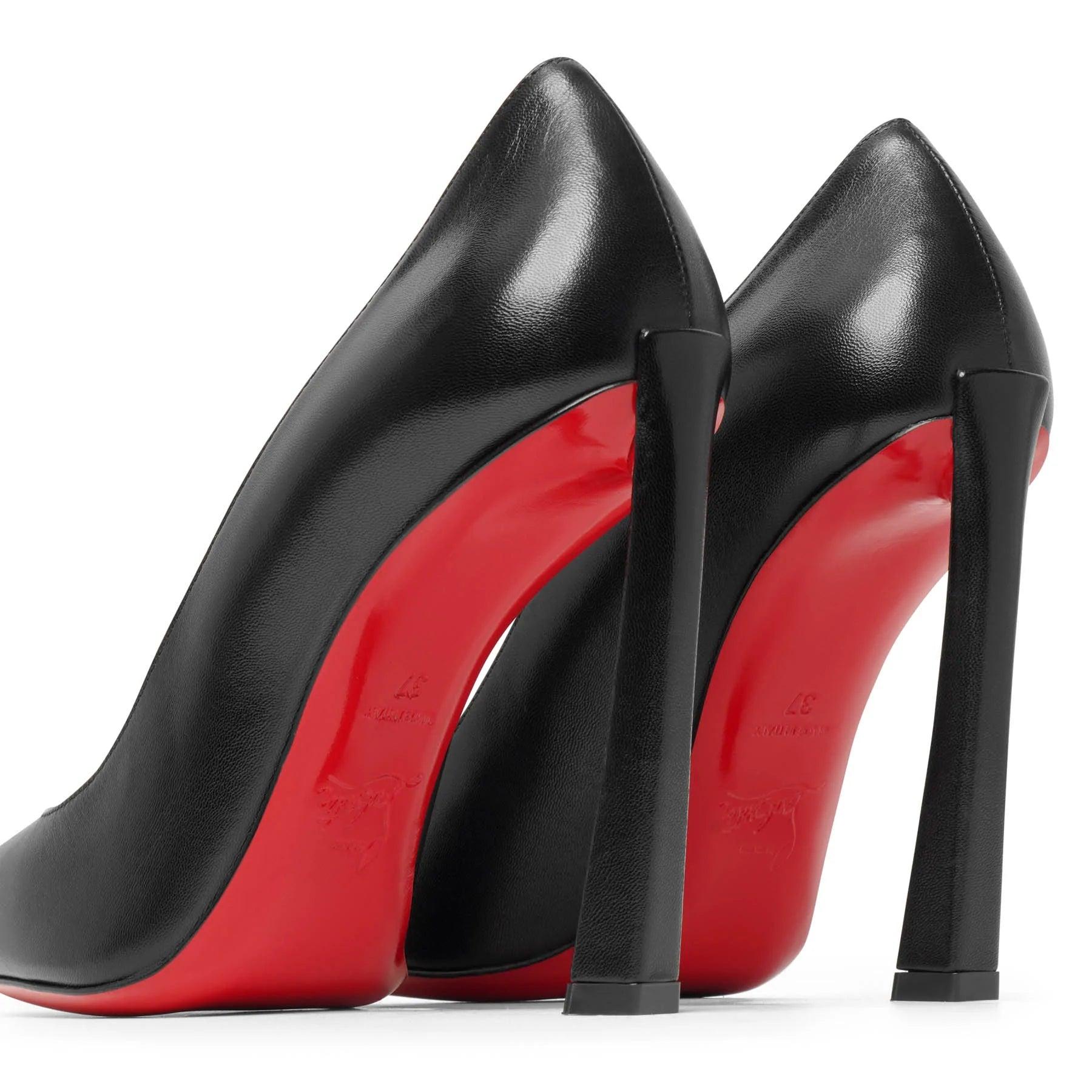 Black patent leather red bottoms 2025