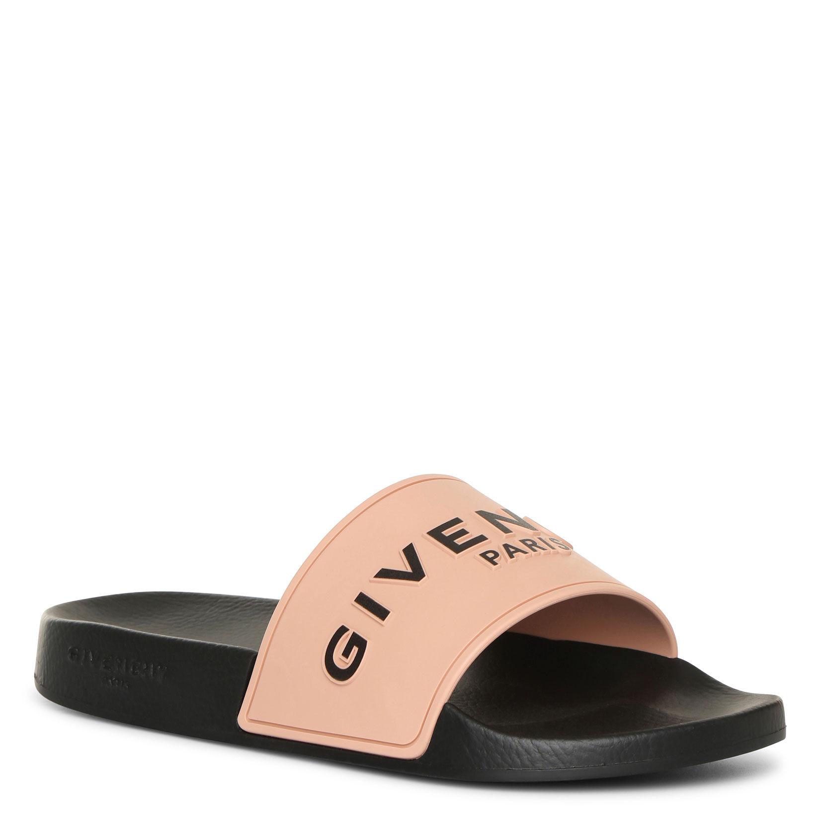 Givenchy Logo Rubber Slide Sandals in Pink | Lyst