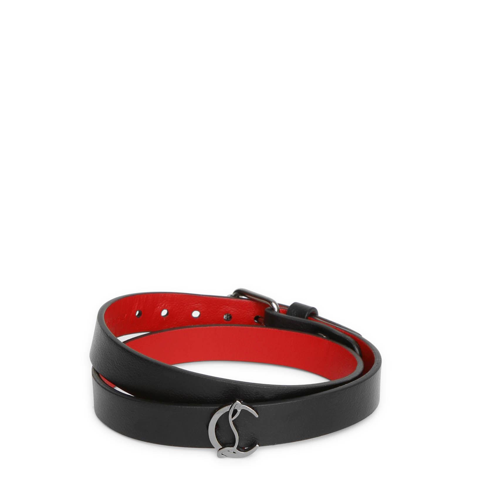 Christian Louboutin Leather Loubilink Logo Bracelet in Red Lyst