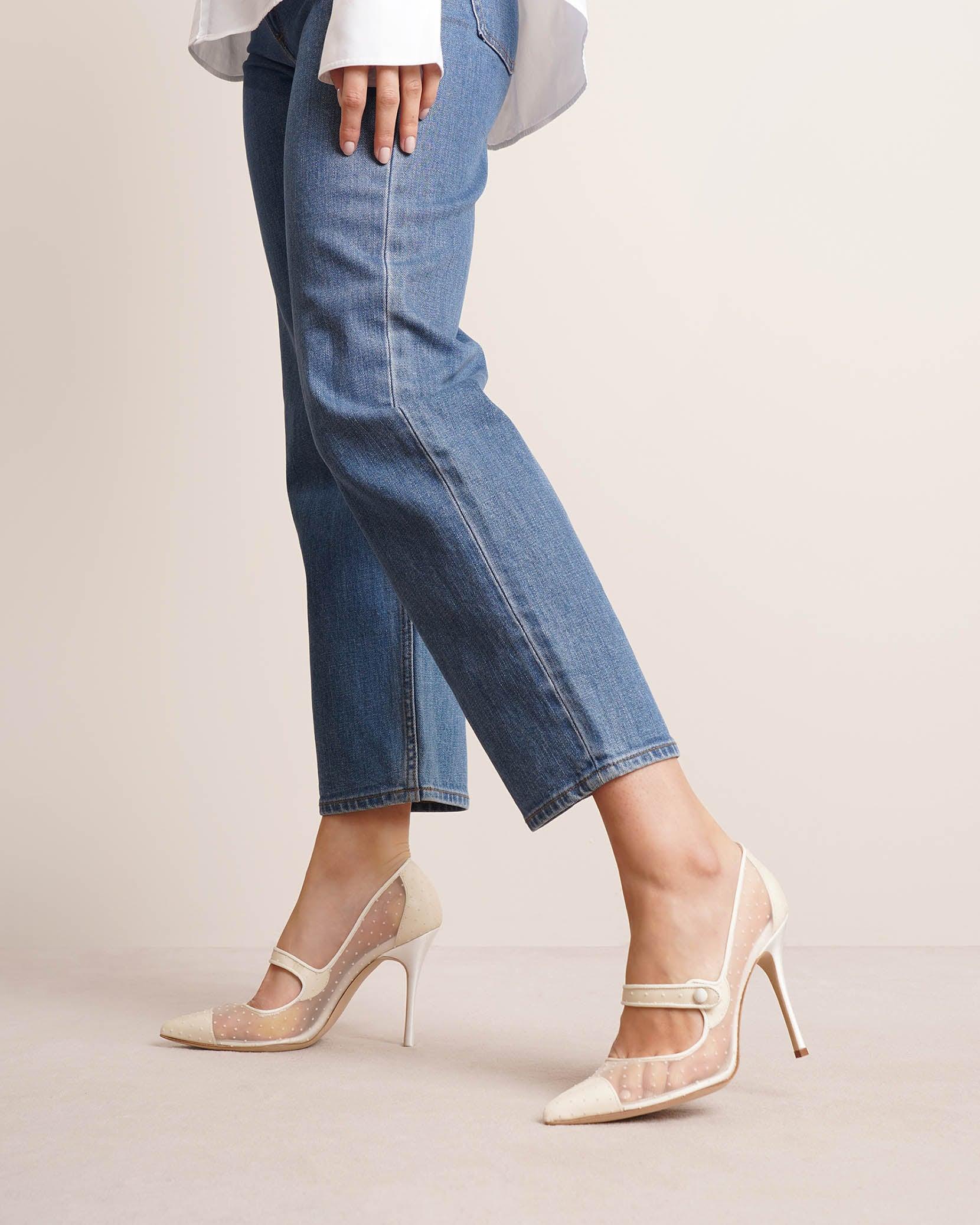 Manolo Blahnik Camparimesh 105 Off White Mesh Pumps Lyst UK