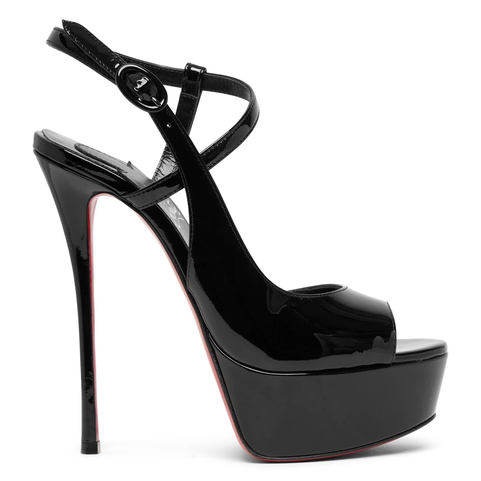 Christian Louboutin So Jenlove 150 Patent Leather Ankle-strap Sandals in  Black | Lyst