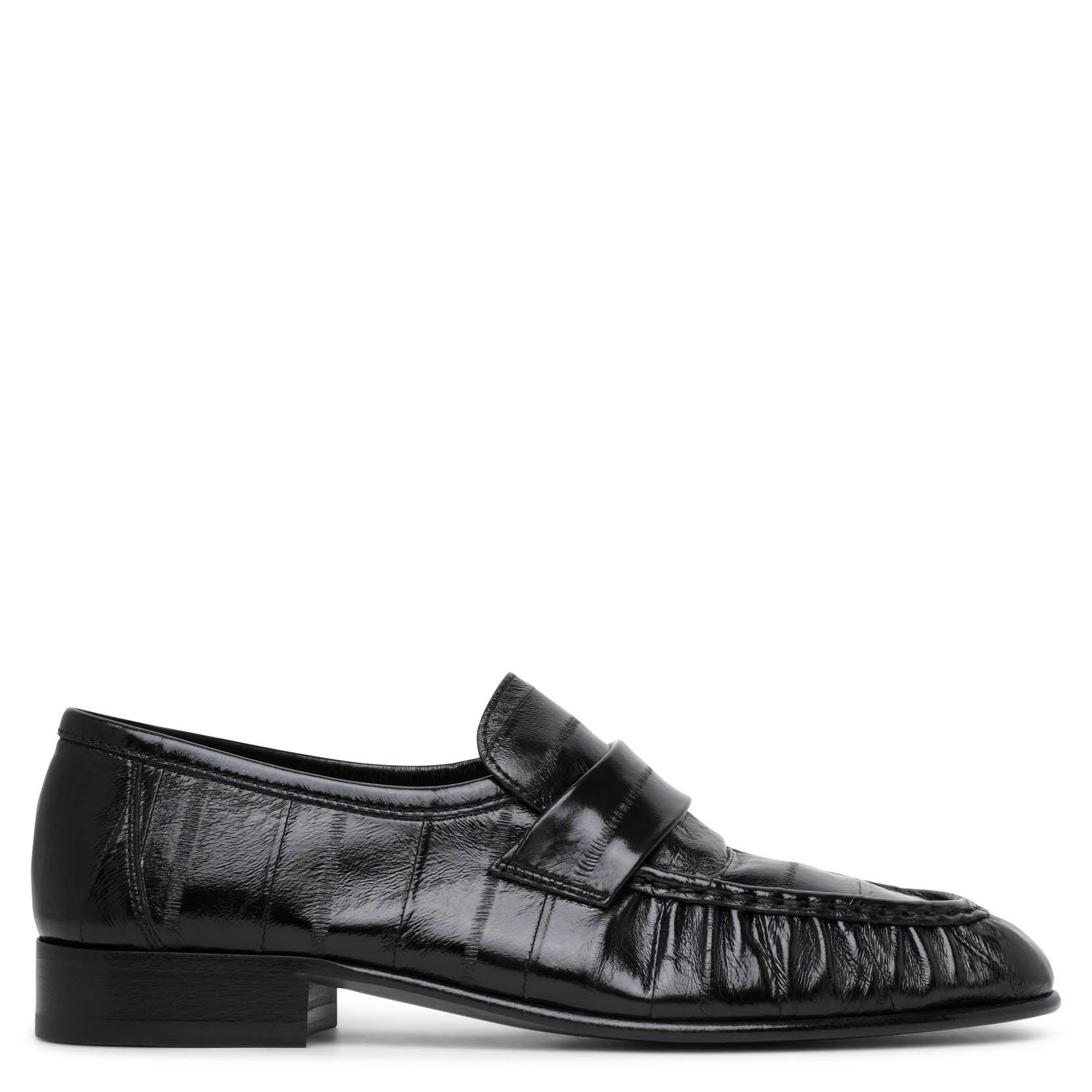 The Row Soft Black Eel Loafers | Lyst