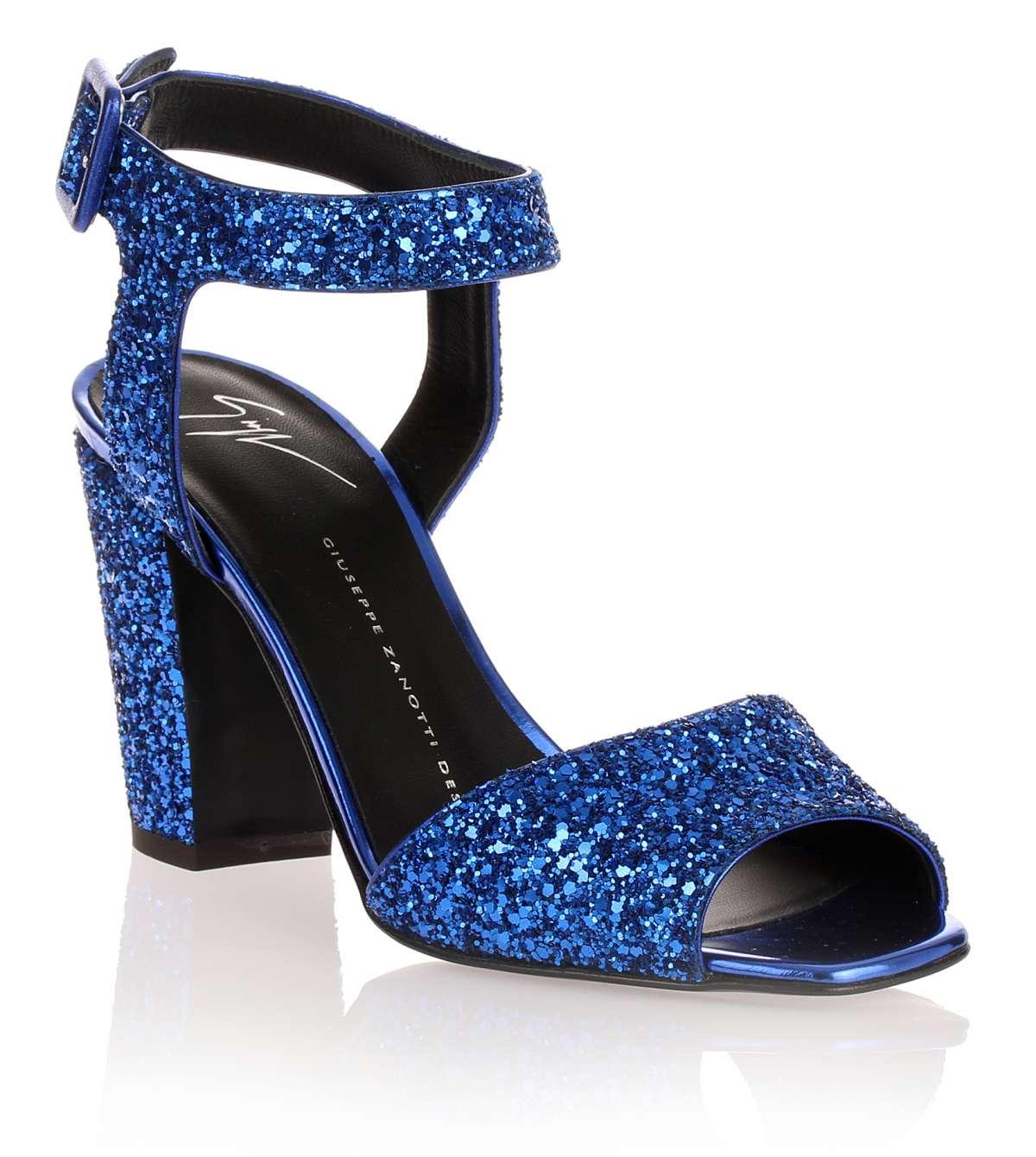 Lyst - Giuseppe Zanotti Electric Blue Glitter Sandal in Blue - Save 51%
