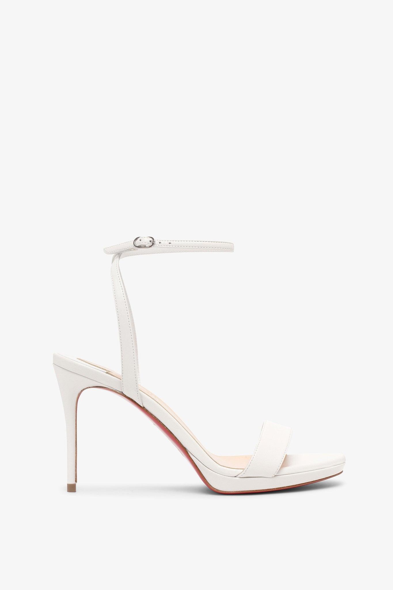 Strappy White Red Bottoms Heels Christian Louboutin Wind Around