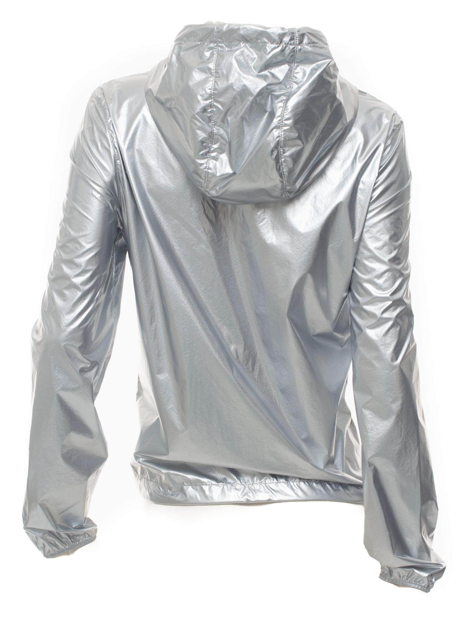 silver windbreaker jacket