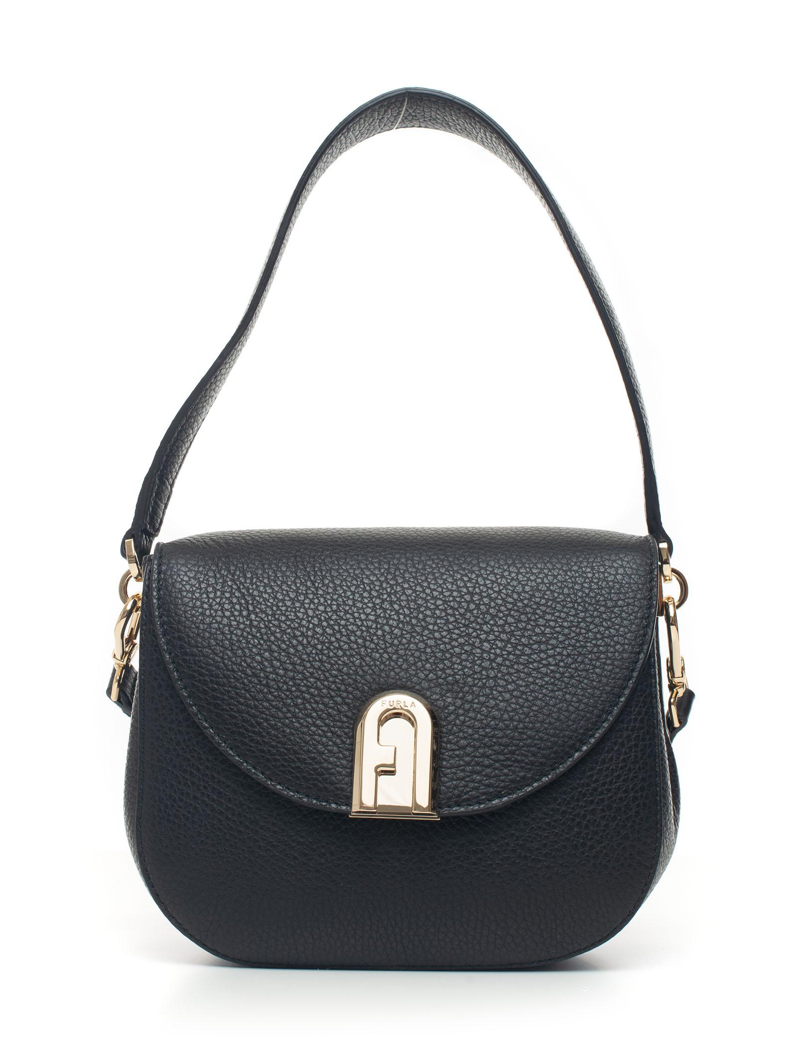 Furla Sleek Smallsize Leather Bag Black Leather Lyst