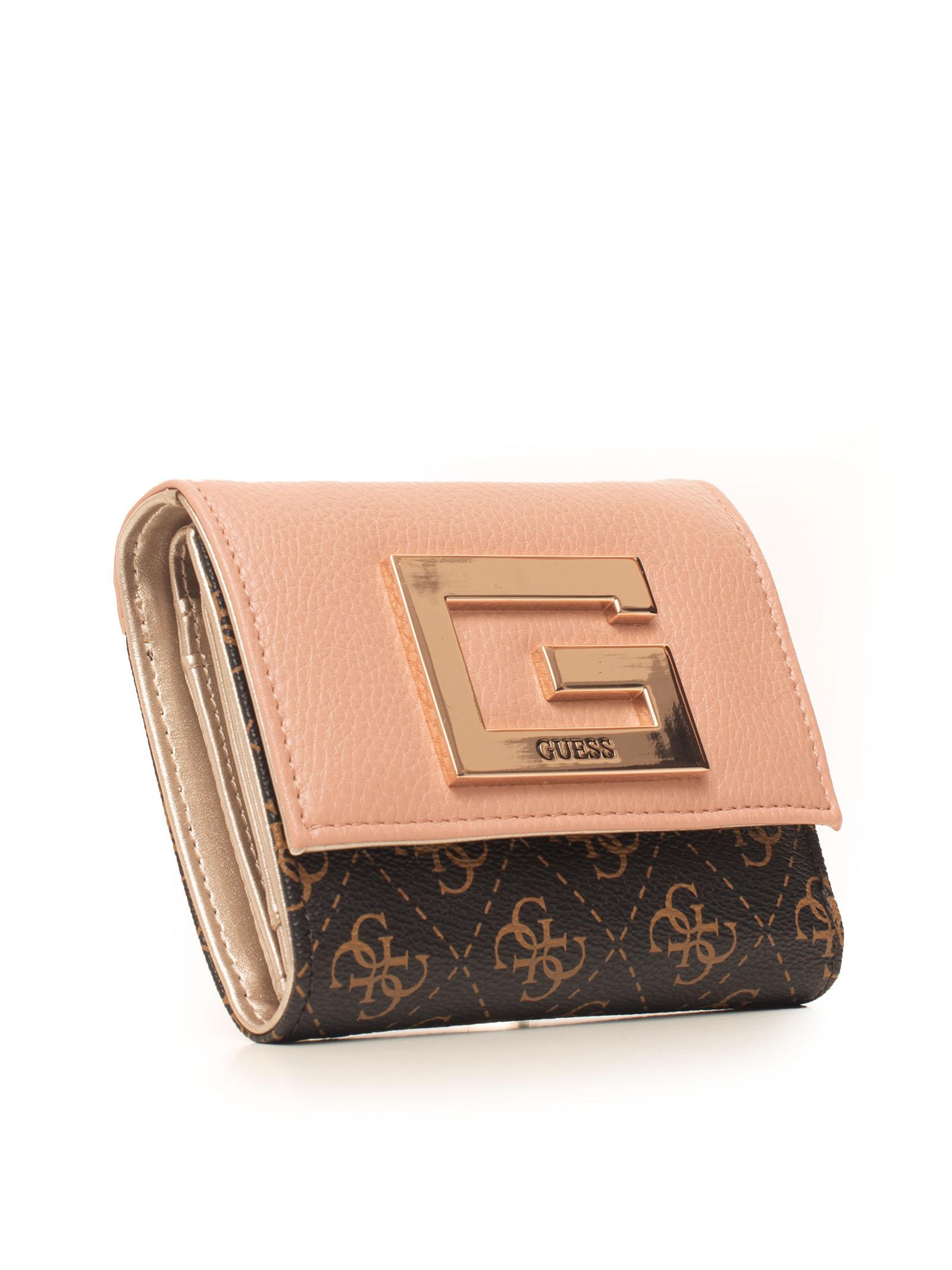 Guess Brightside Wallet Small Size Brown Polyurethane | Lyst