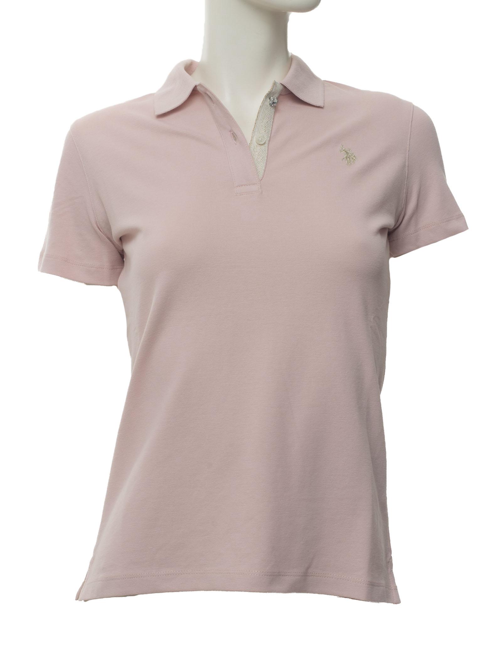 U.S. POLO ASSN. Short-sleeved Polo Shirt In Piquè Pink Cotton, Plain ...