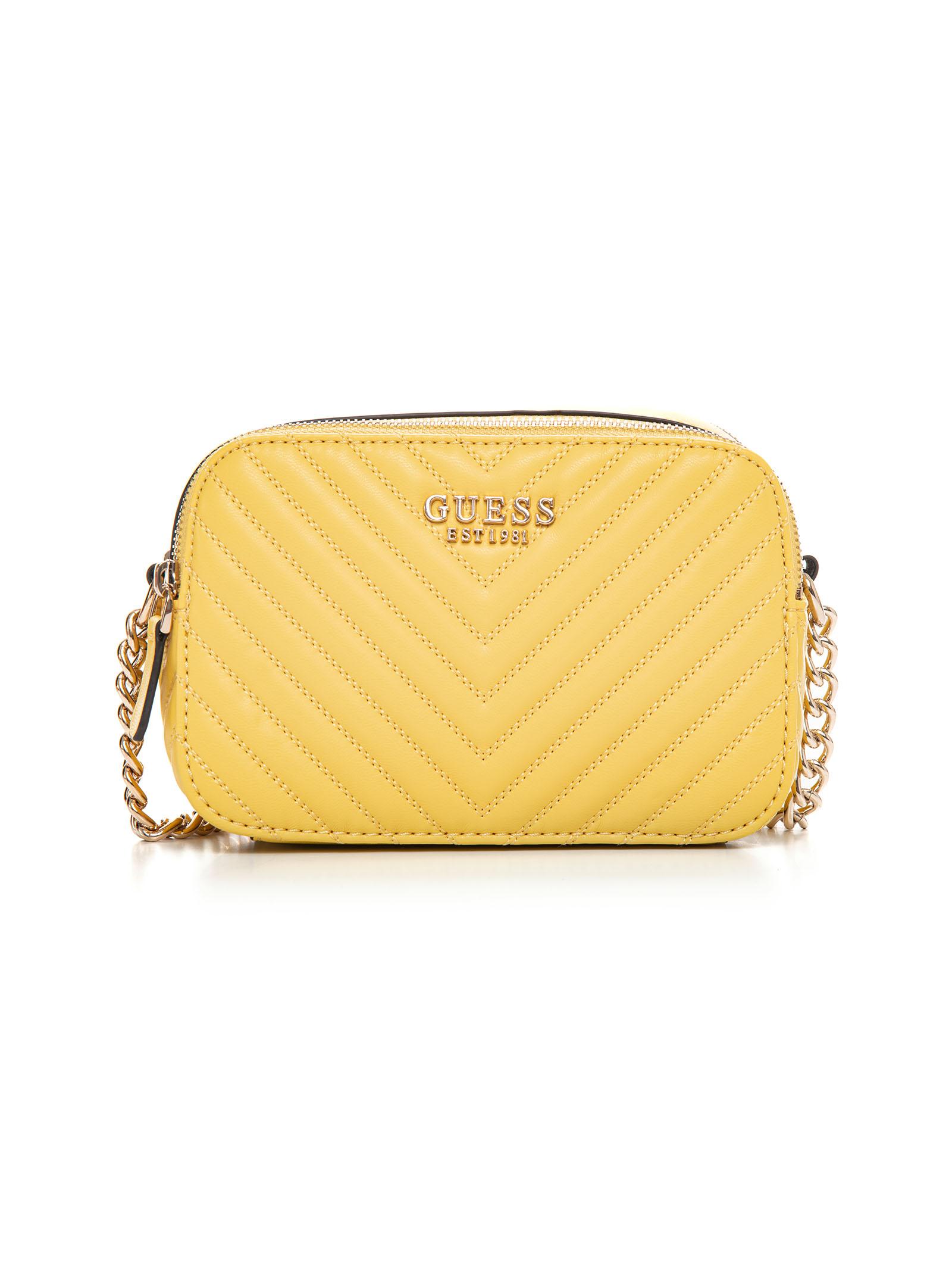 Guess Noelle Quilted Shoulder Strap Bag Yellow Lyst