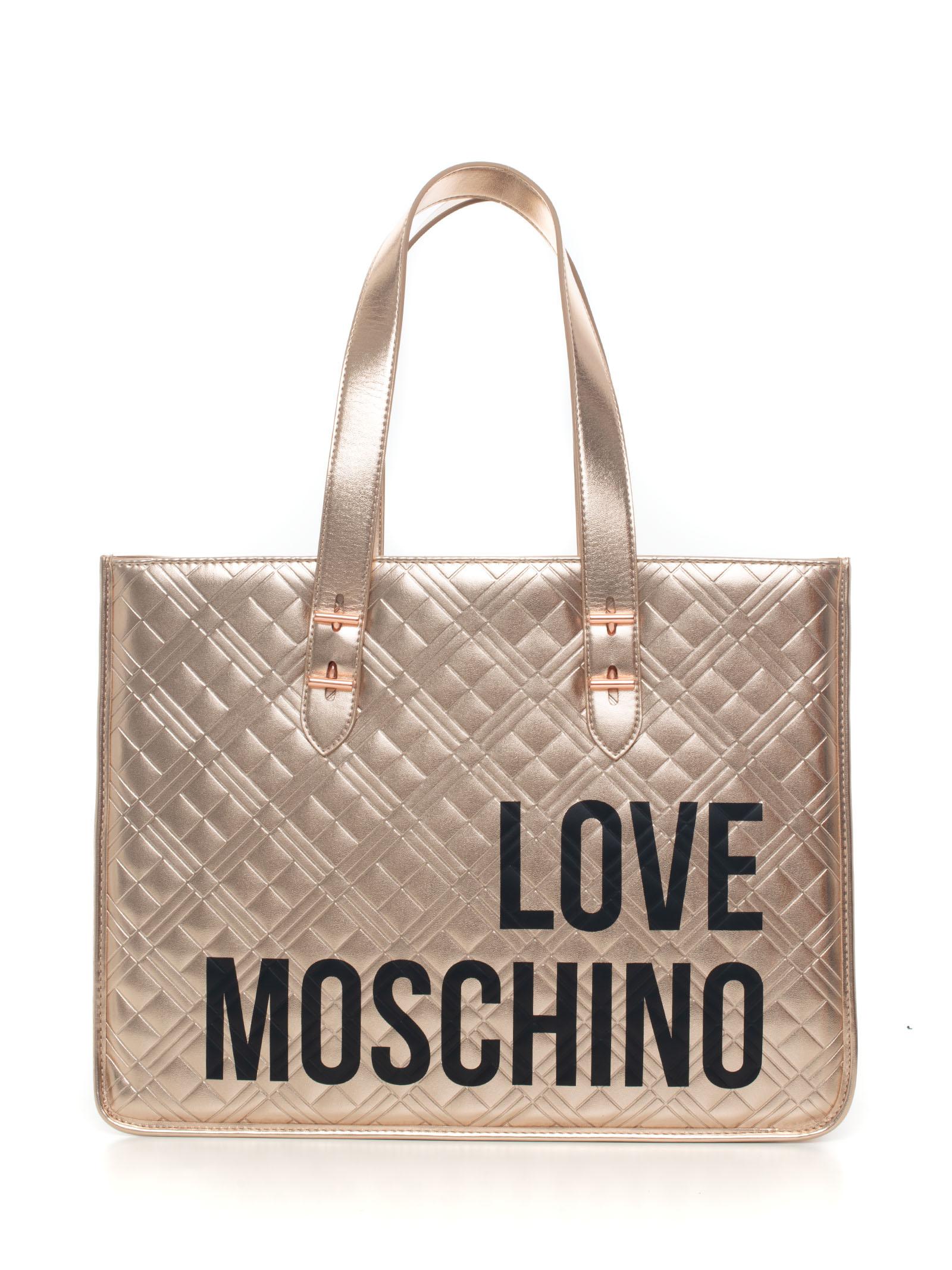 Love Moschino Shopping Bag Copper Polyurethane Lyst