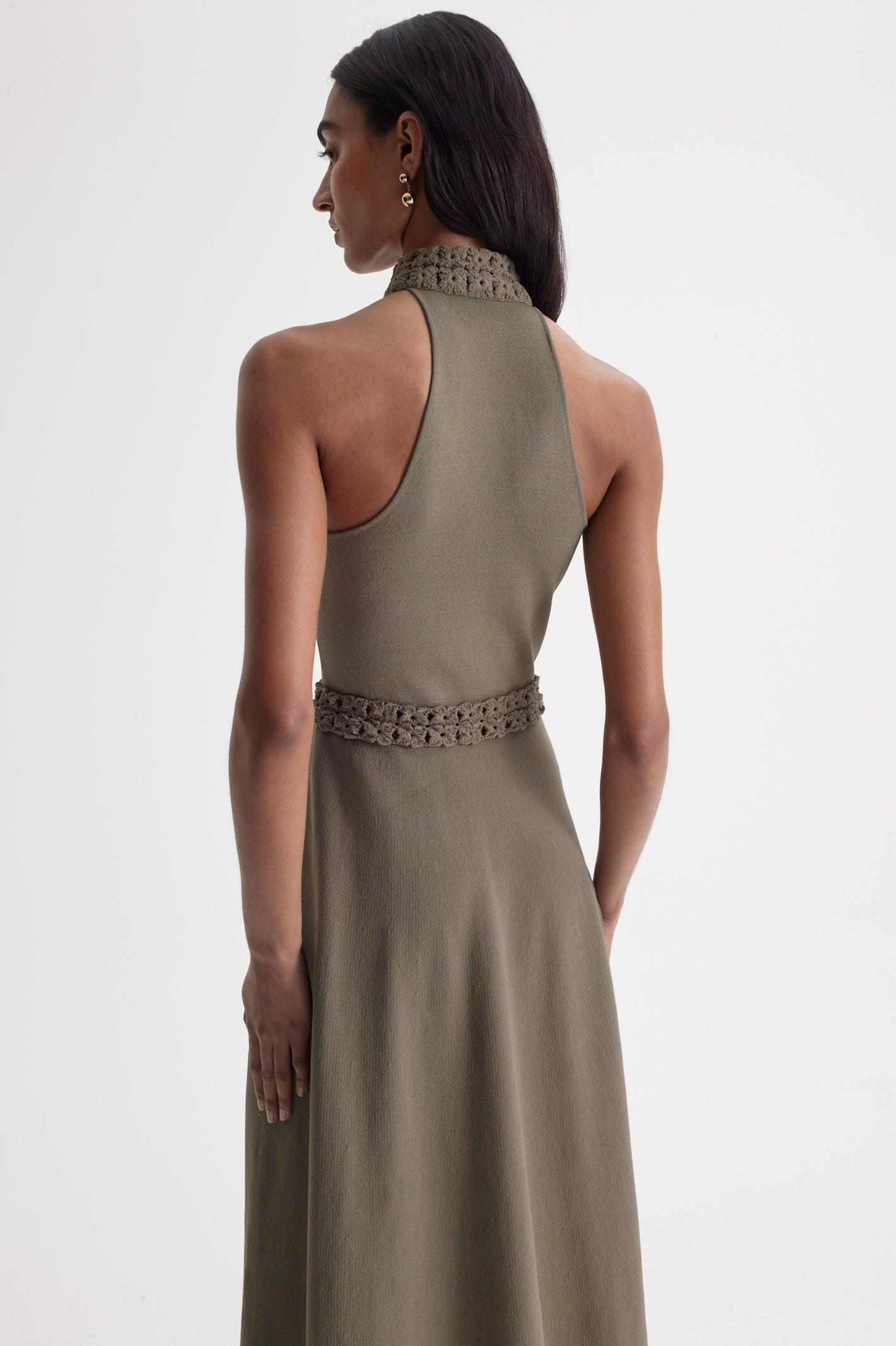 Scanlan Theodore Crepe Knit Daisy Sleeveless Dress in White | Lyst