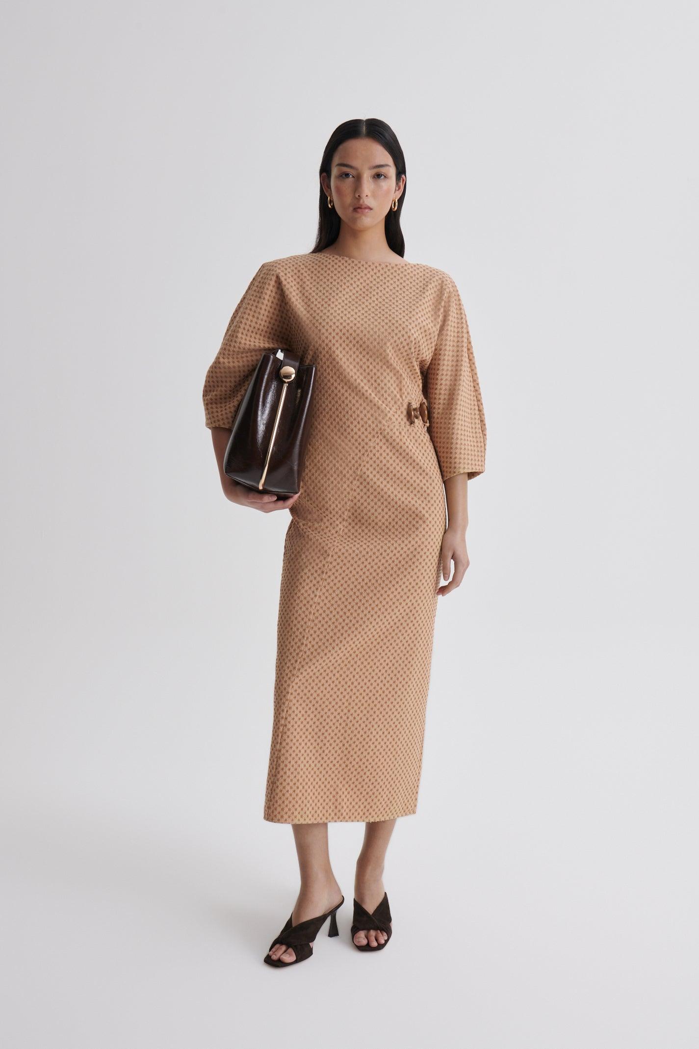 green pencil dress with sleeves Green Glitter Velvet Knee-Length Pencil Dress With Three-Quarter Sleev