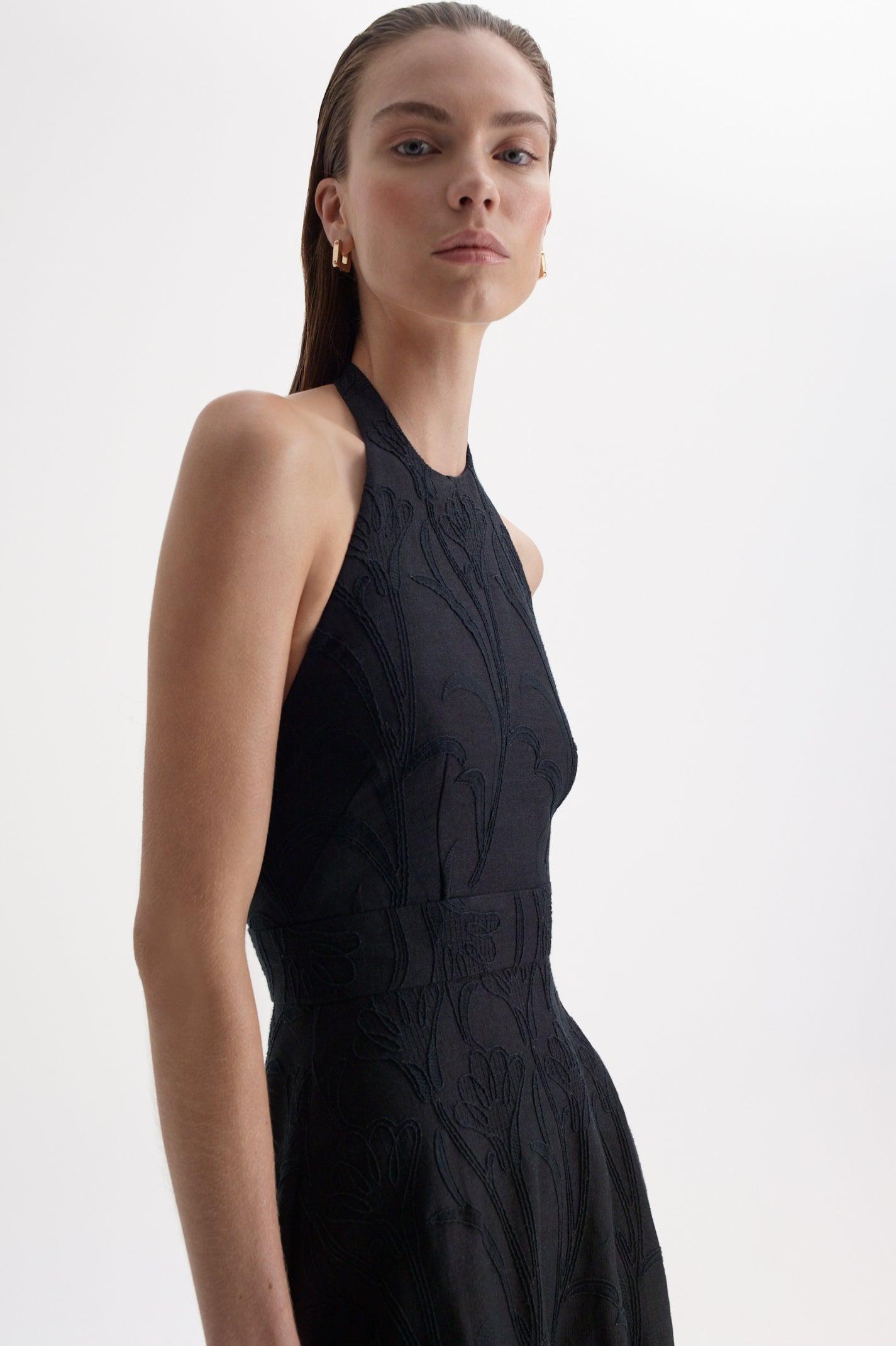 Scanlan Theodore Cornelli Halter Dress in Black | Lyst