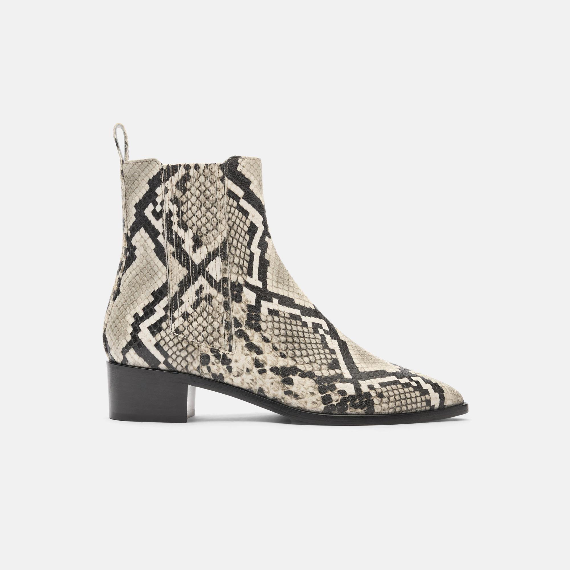 SCAROSSO Olivia Python Chelsea Boots in Black | Lyst