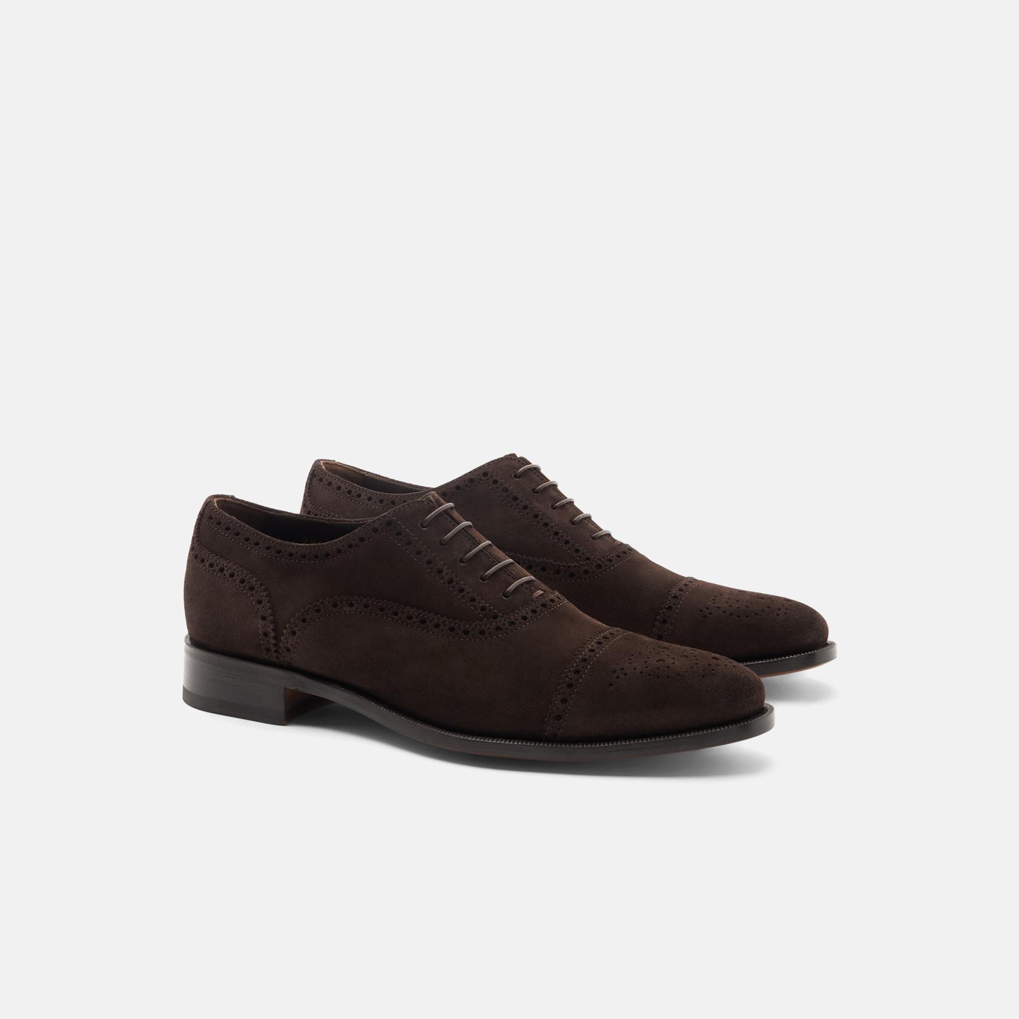 Scarpe Stringate Marks And Spencer Uomo – Pelle Brogue, Castagna, Taglia 6 UK, Larghe